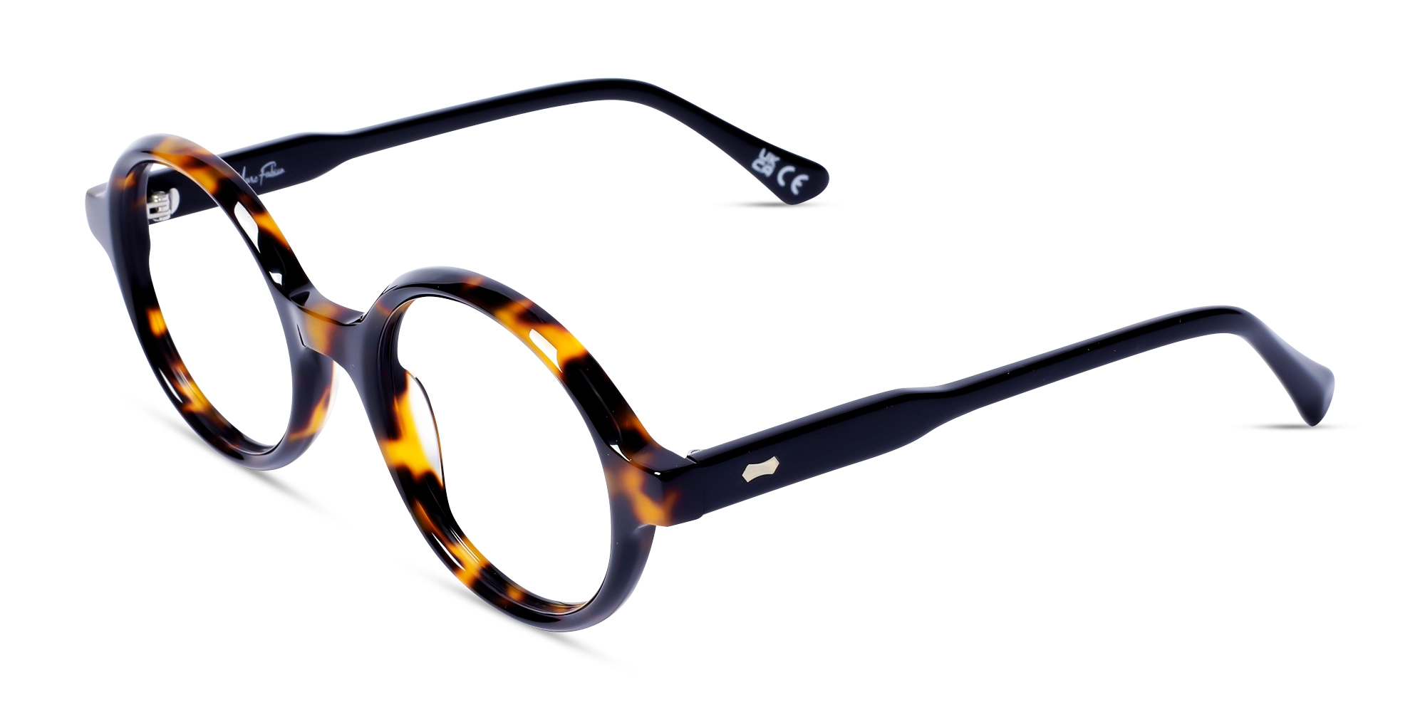 Tortoise Round Full-Rim Acetate Glasses