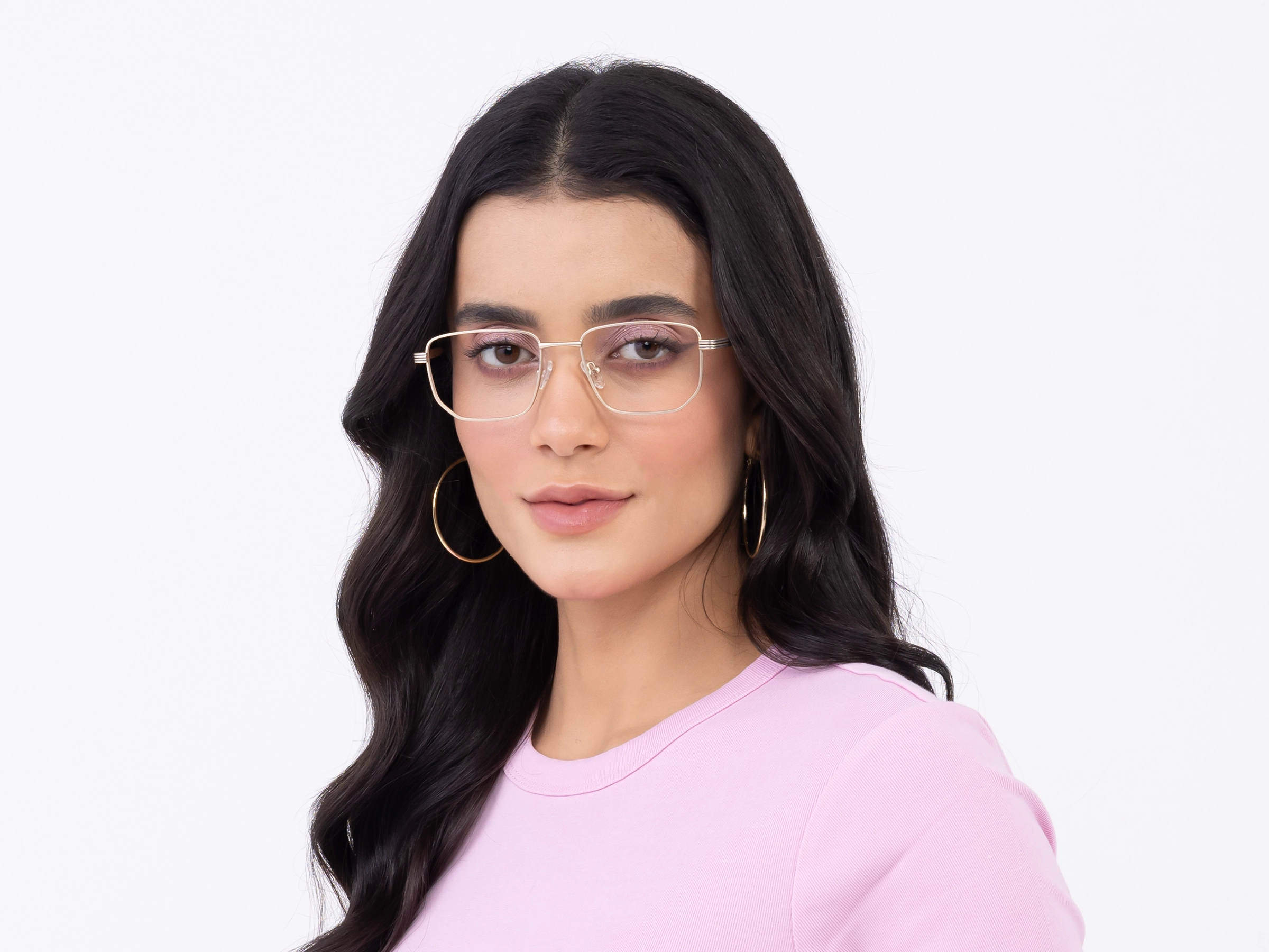 Matte Gold Geometric Glasses