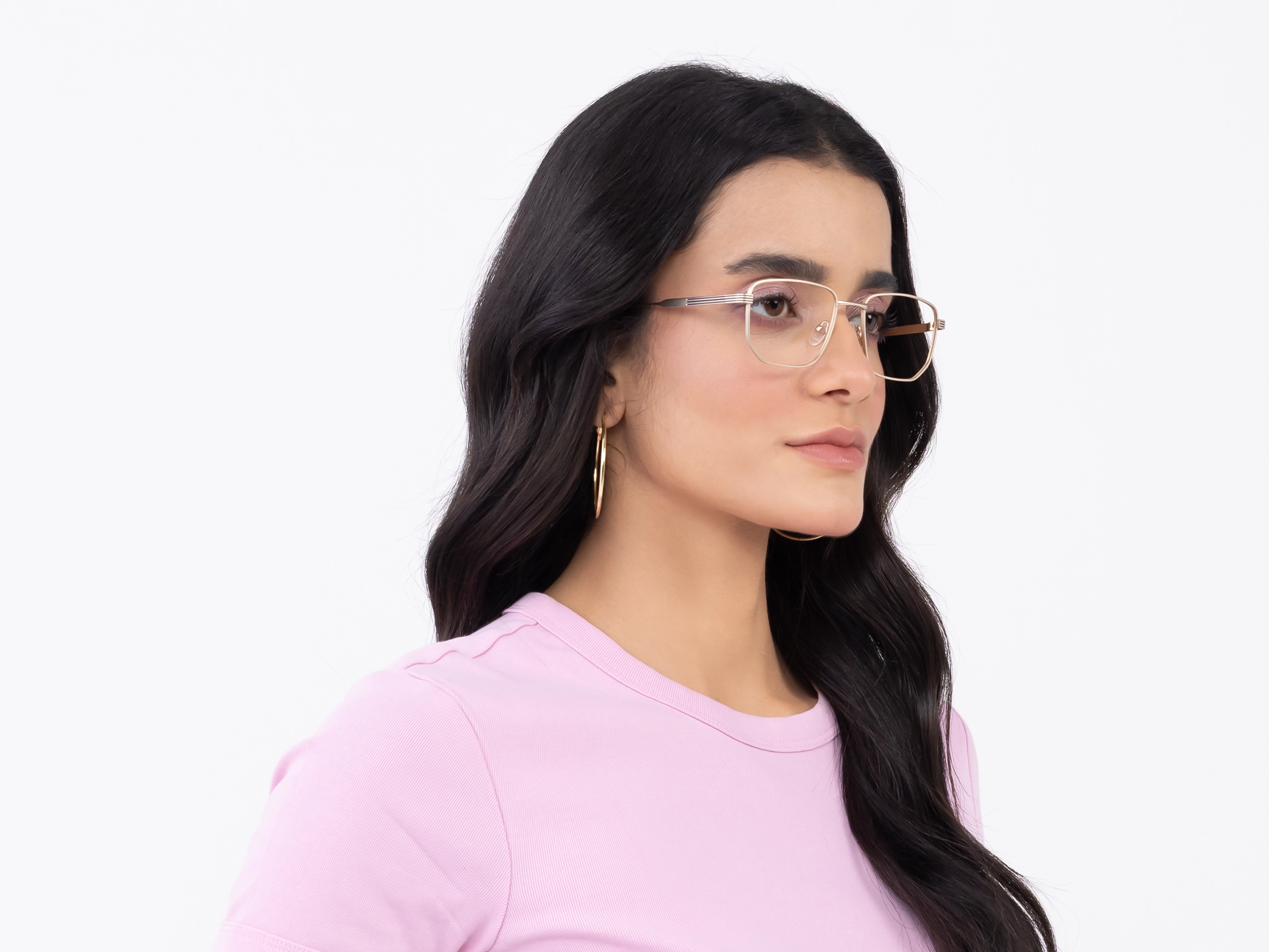 Matte Gold Geometric Glasses