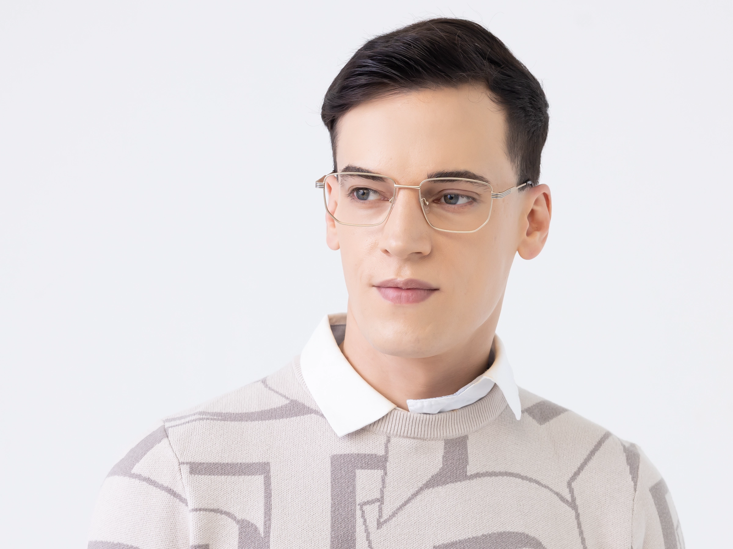 Matte Gold Geometric Glasses