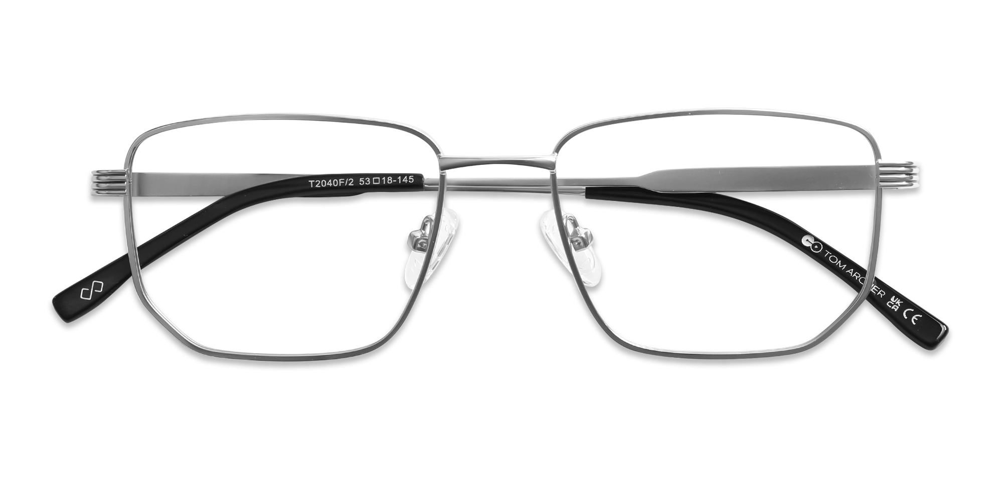 Matte Silver Rectangle Geometric Glasses