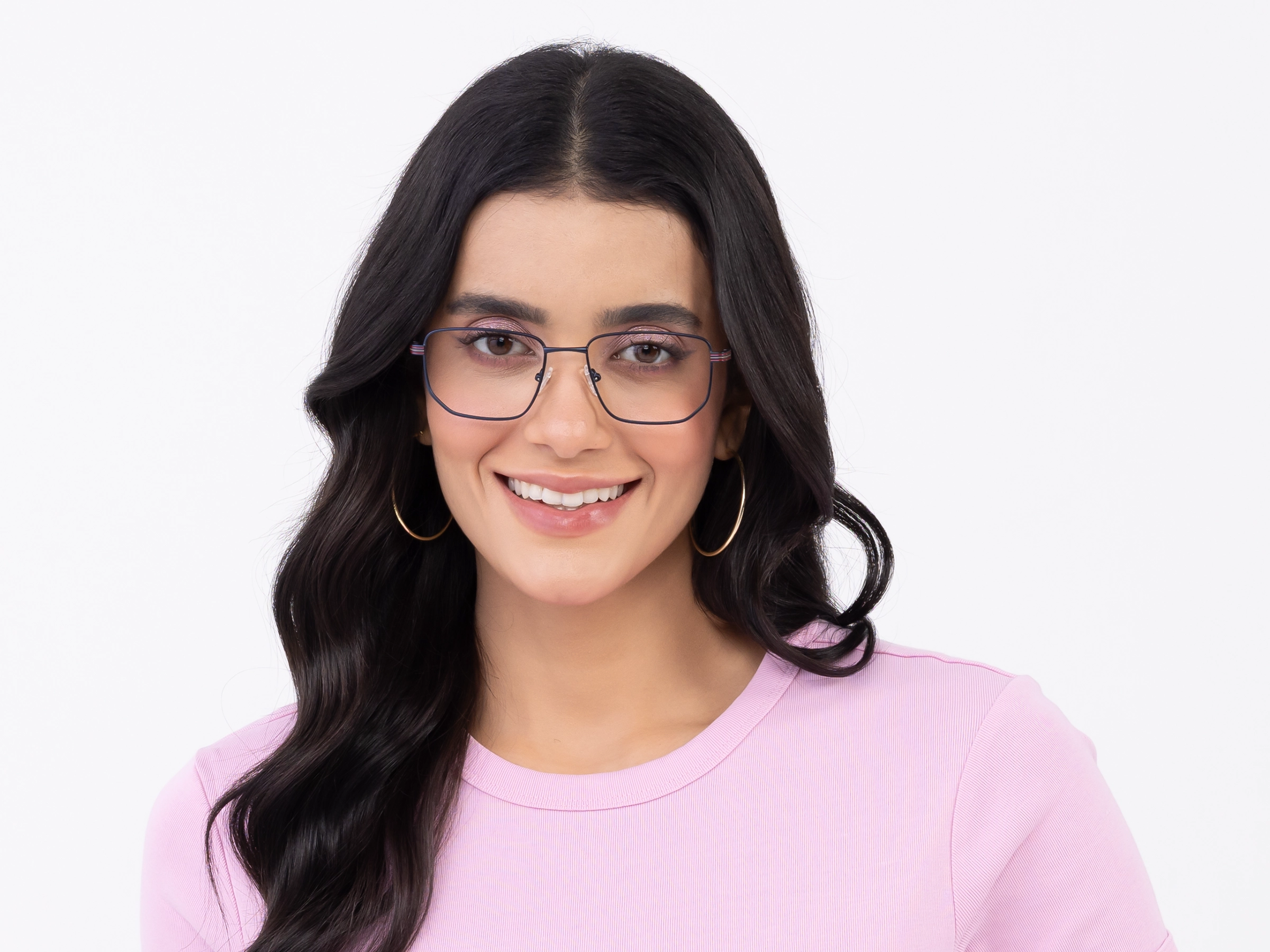 Matte Black Rectangle Geometric Glasses