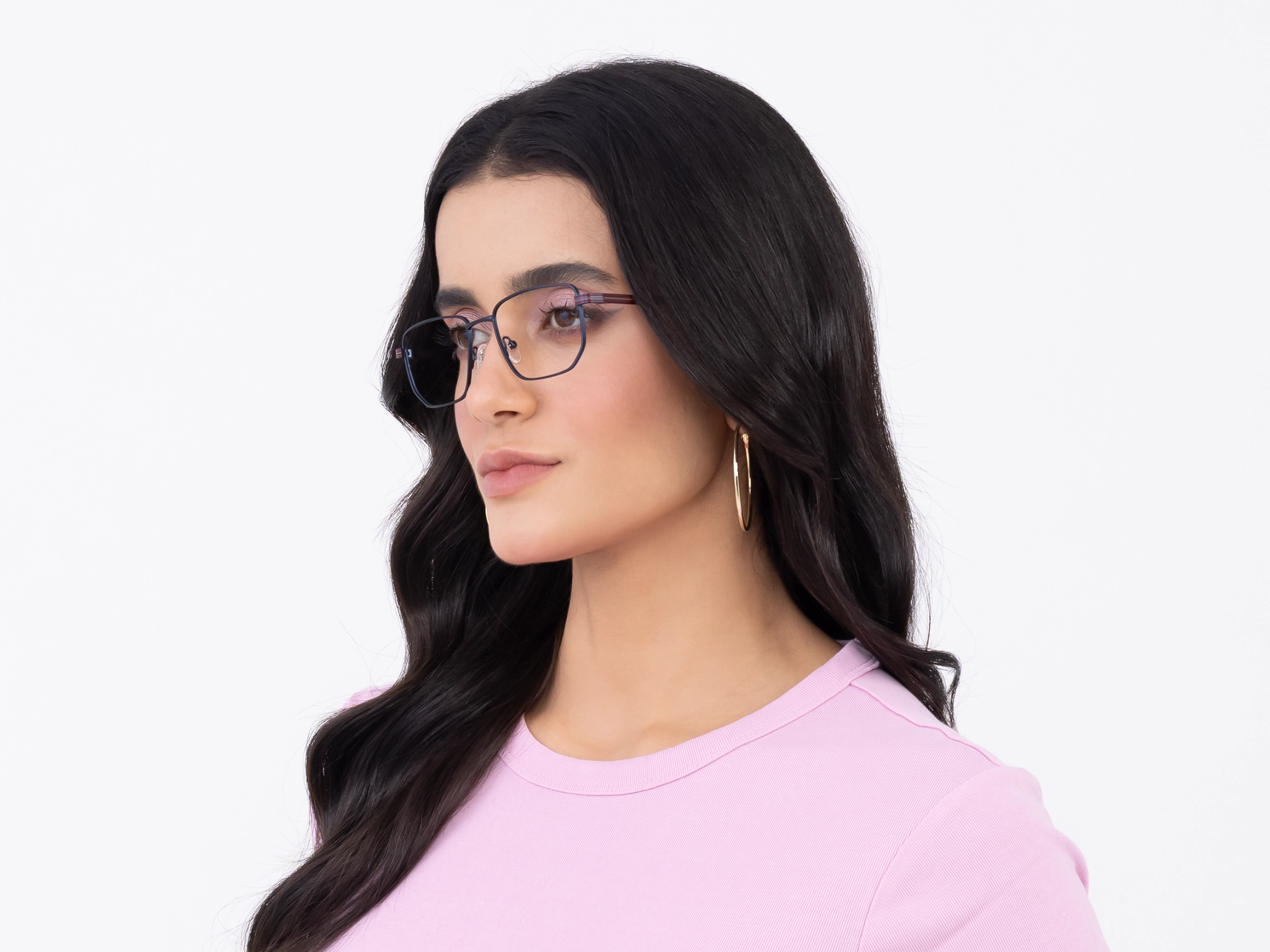 Matte Black Rectangle Geometric Glasses