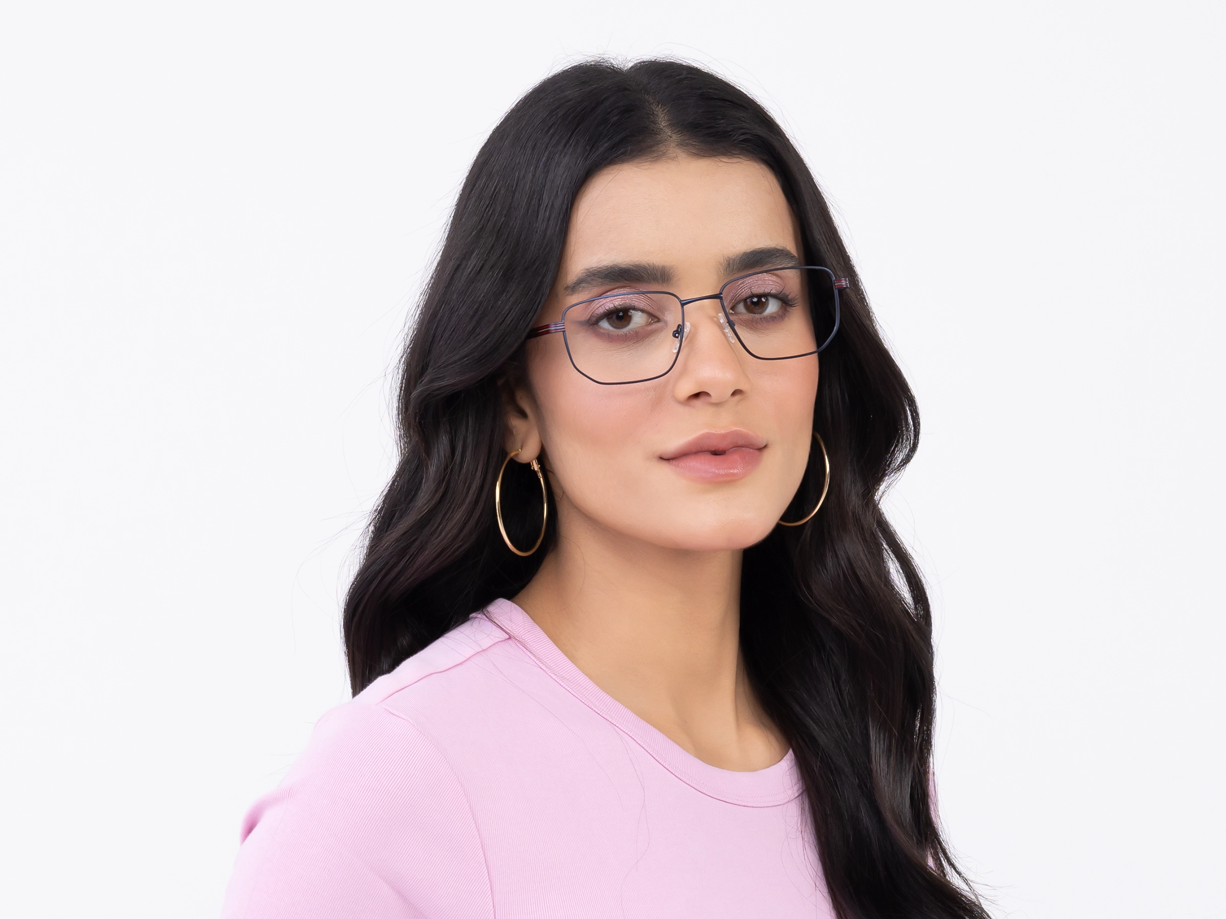 Matte Black Rectangle Geometric Glasses