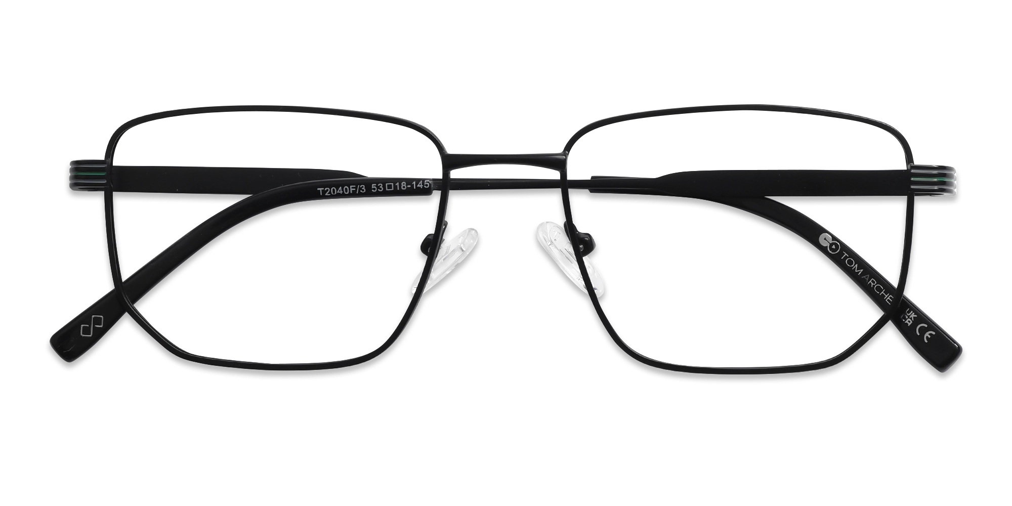 Matte Black Rectangle Geometric Glasses