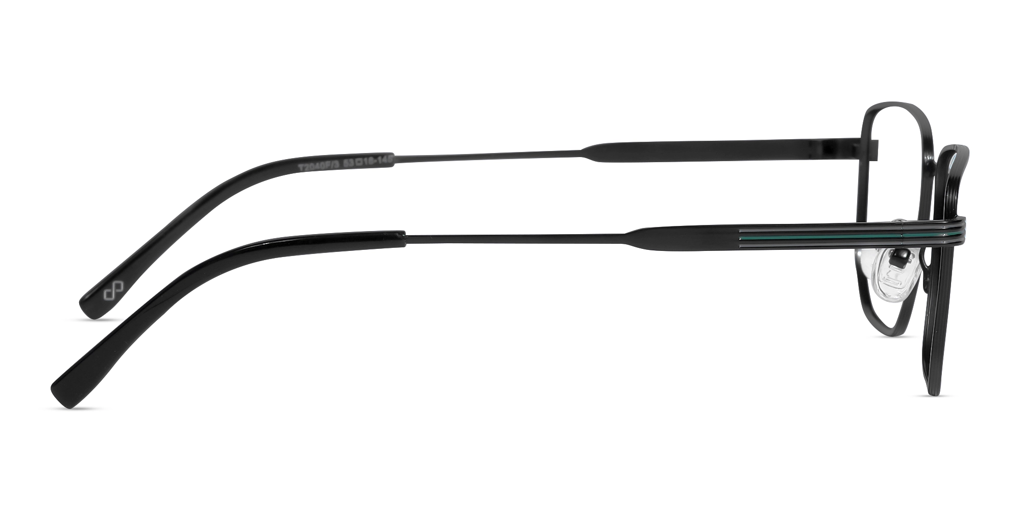 Matte Black Rectangle Geometric Glasses