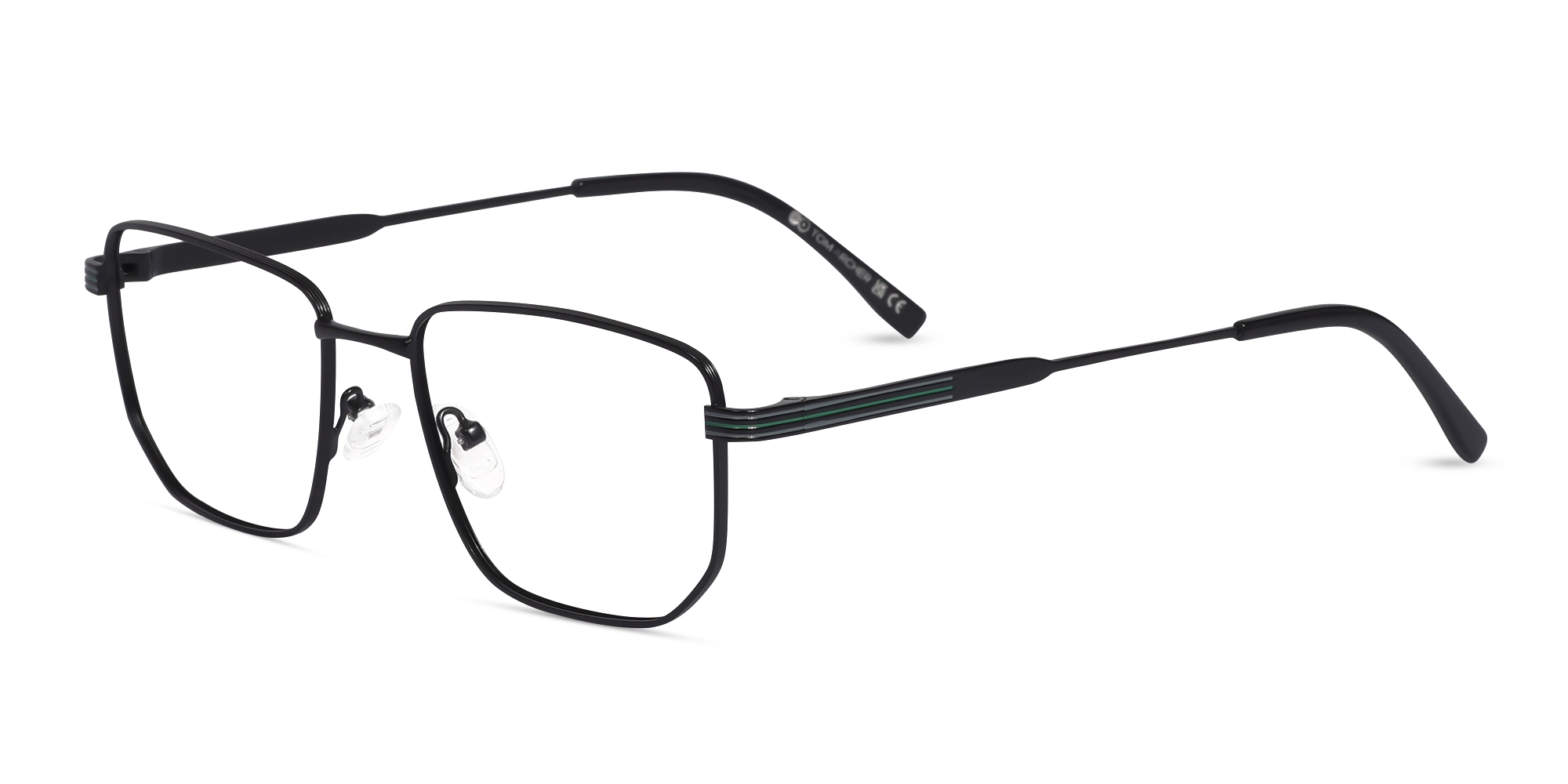 Matte Black Rectangle Geometric Glasses