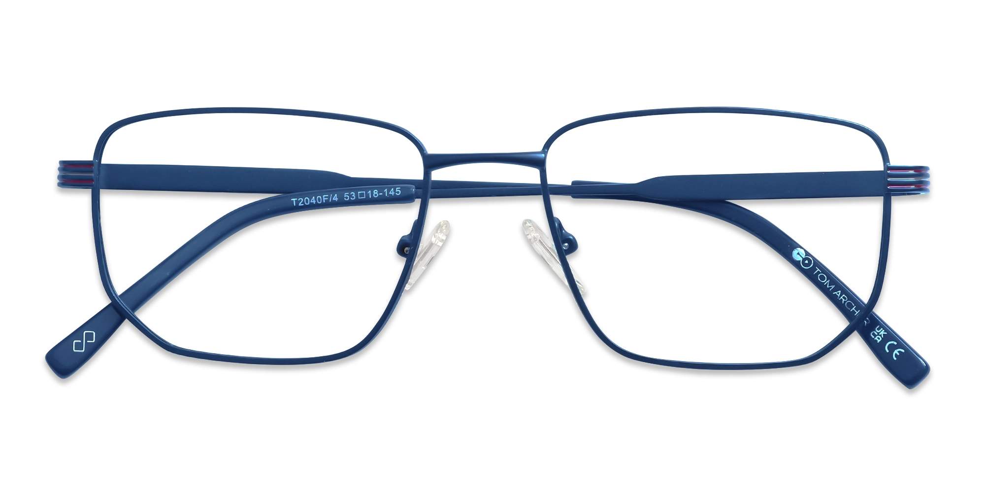 Matte Blue Rectangle Geometric Glasses