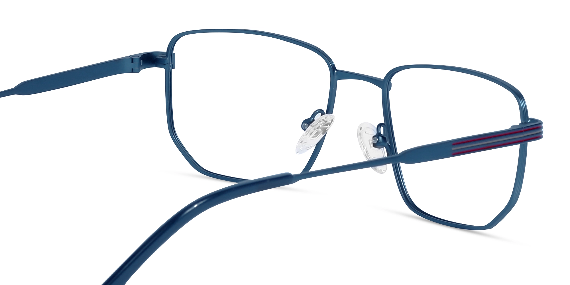 Matte Blue Rectangle Geometric Glasses