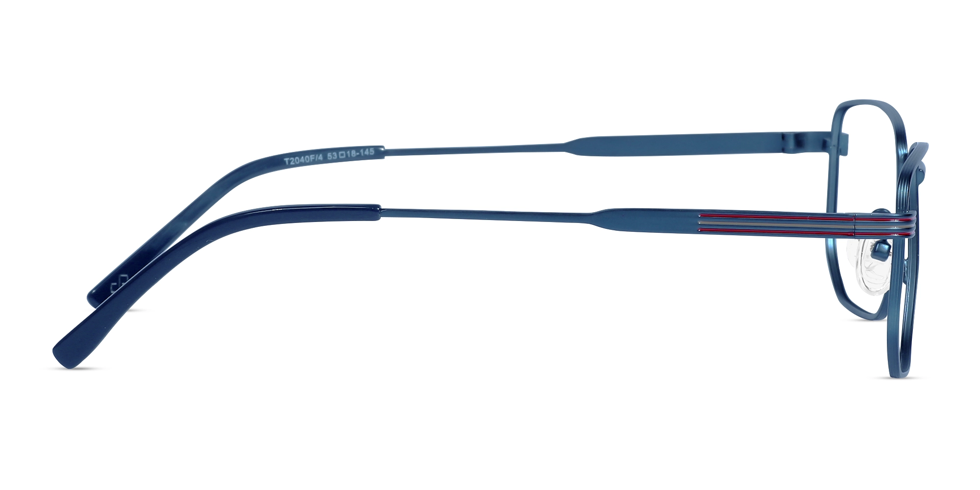 Matte Blue Rectangle Geometric Glasses