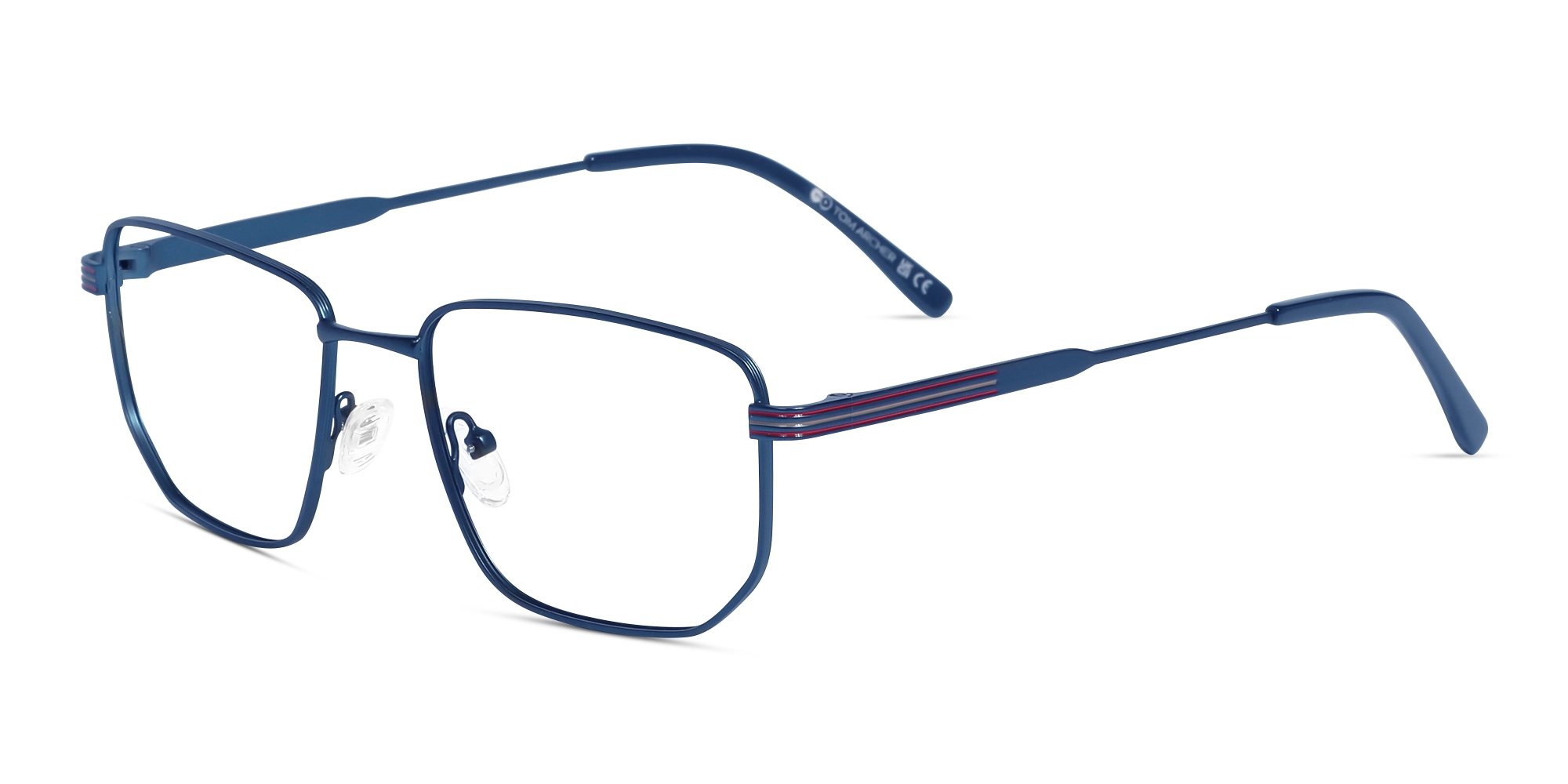 Matte Blue Rectangle Geometric Glasses Matte Blue Rectangle Geometric Glasses