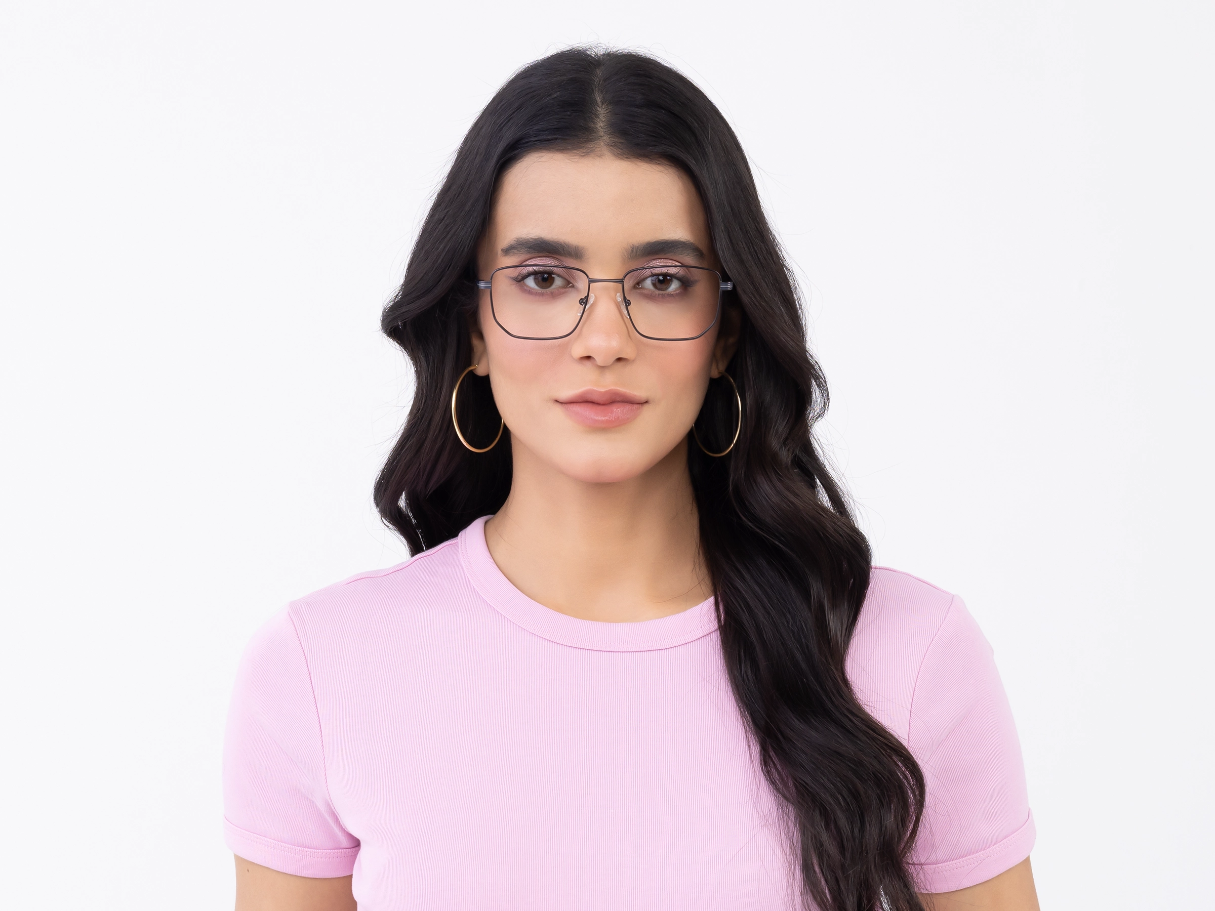 Matte Gunmetal Geometric Glasses
