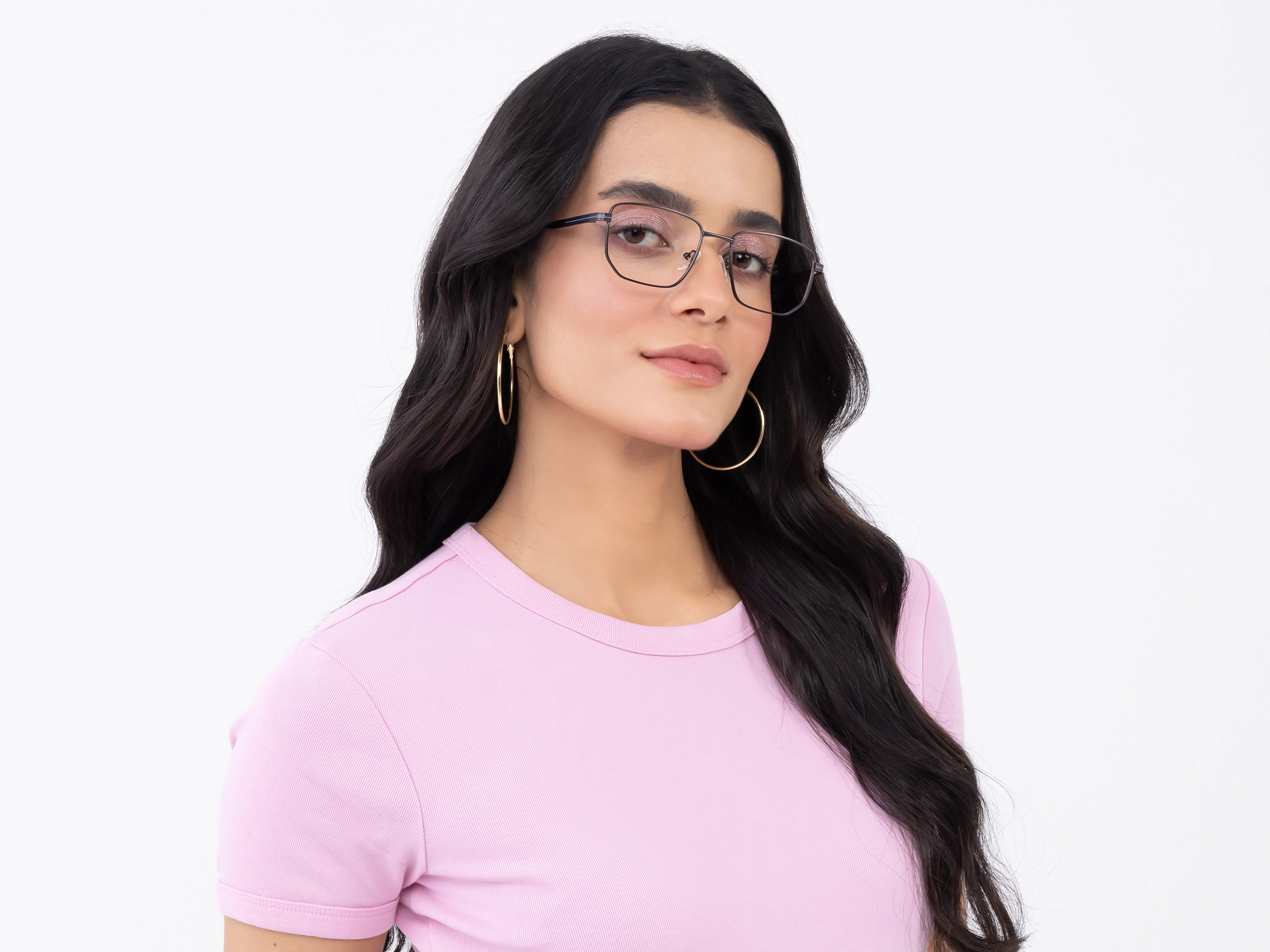 Matte Gunmetal Geometric Glasses