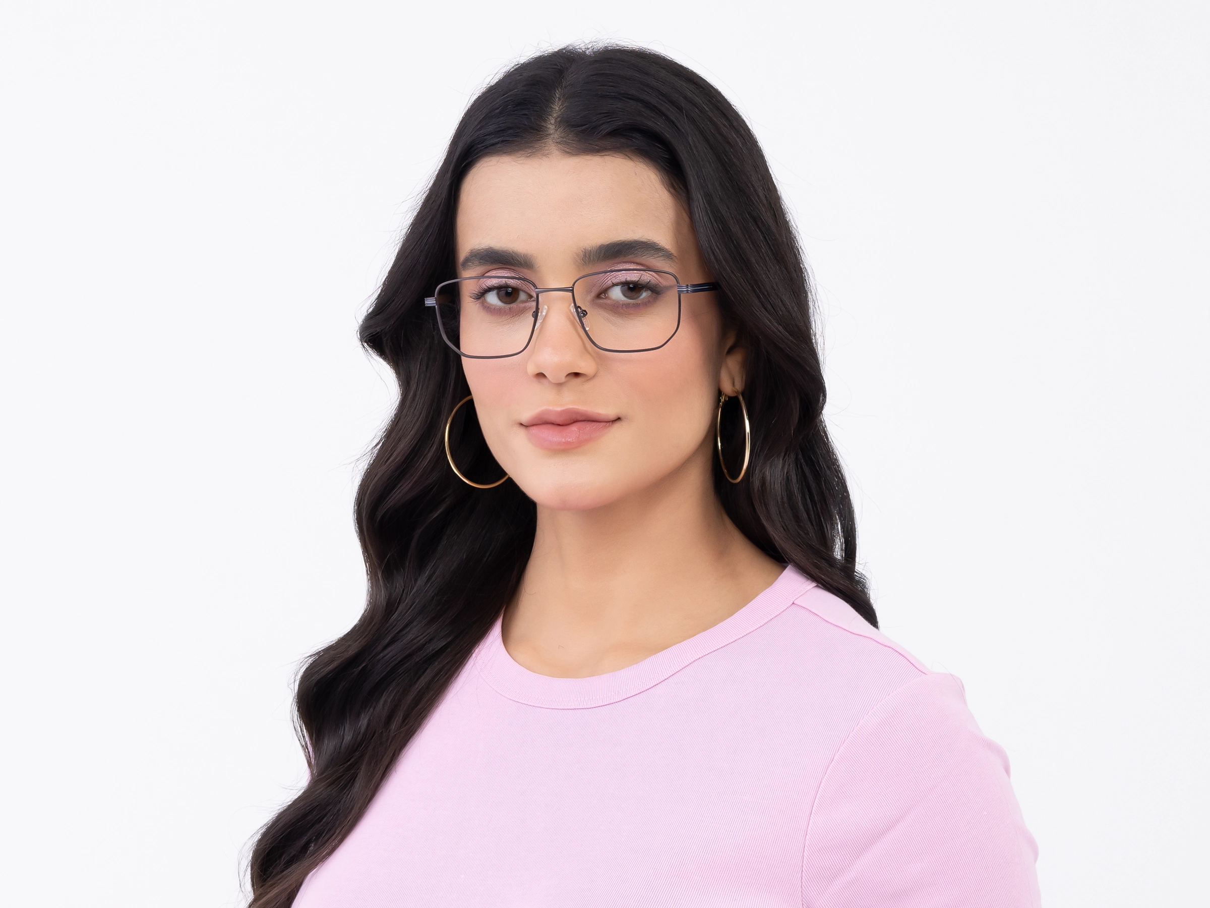 Matte Gunmetal Geometric Glasses