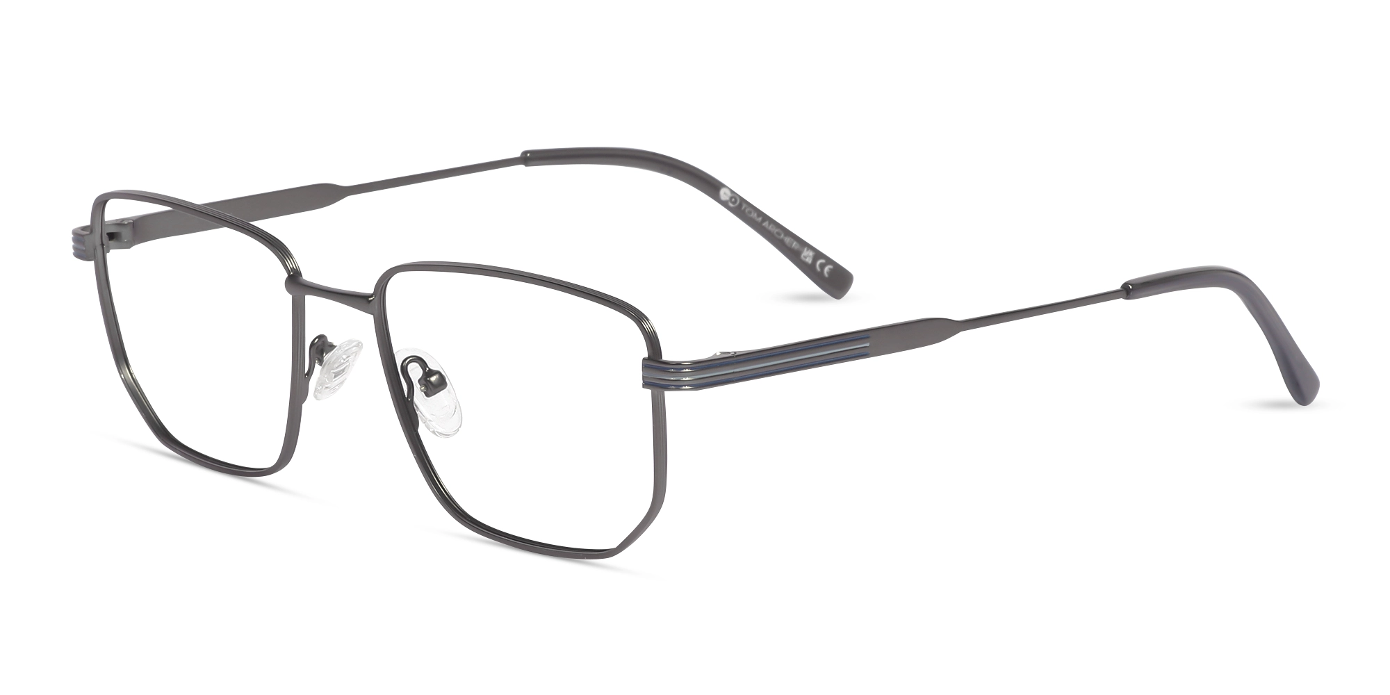 Matte Gunmetal Geometric Glasses