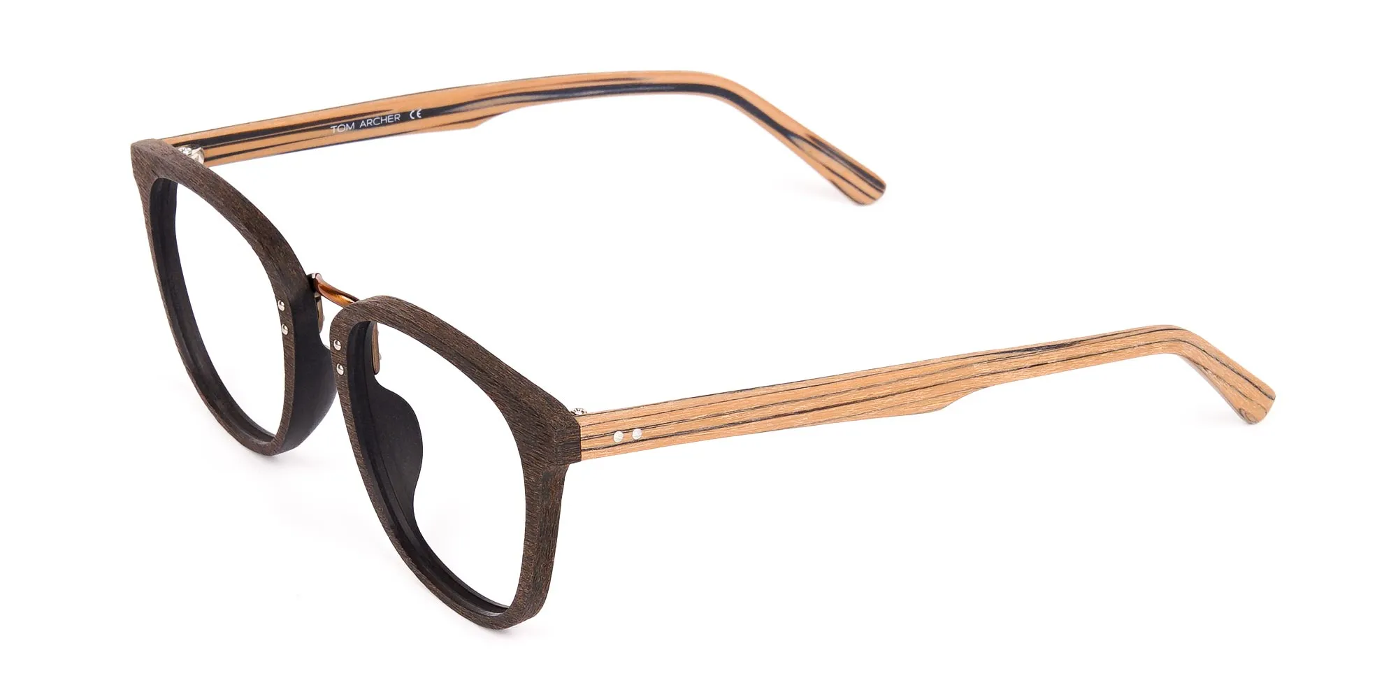 Wooden Texture Mocha Brown Rim Glasses-2 Wooden Texture Mocha Brown Rim Glasses-2