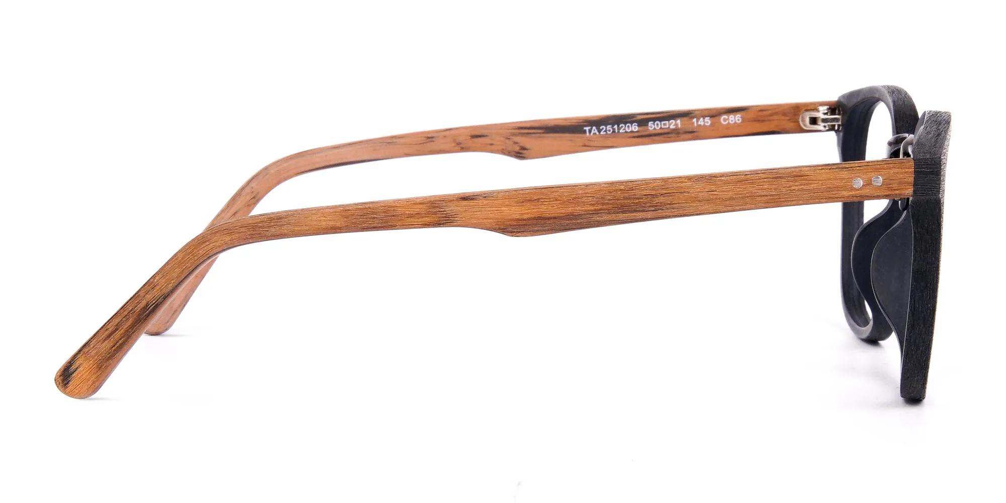 Wooden Texture Black Full Rim Glasses -2