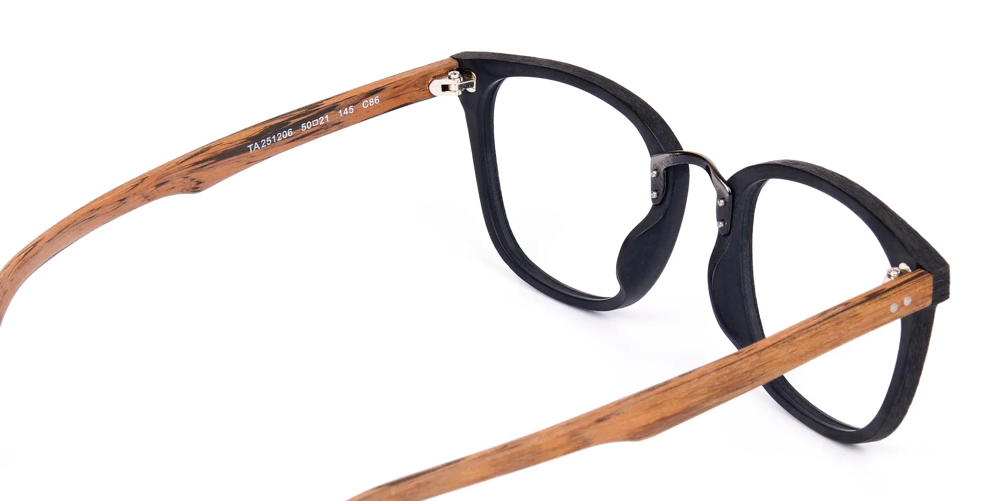 Wooden Texture Black Full Rim Glasses -2