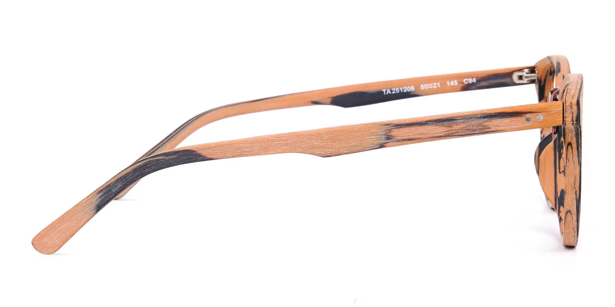 Wooden Texture Brown and Grey Rim Glasses-2