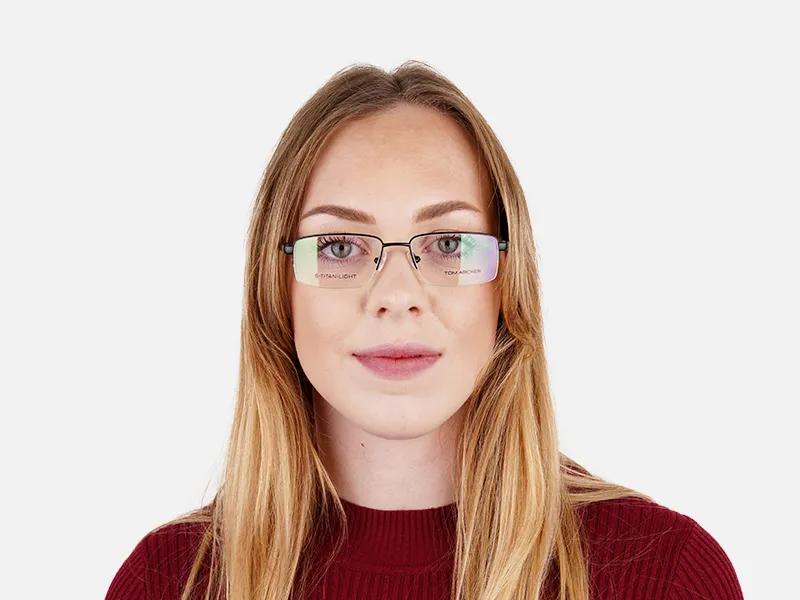 simple black half rim rectangular glasses frames -2