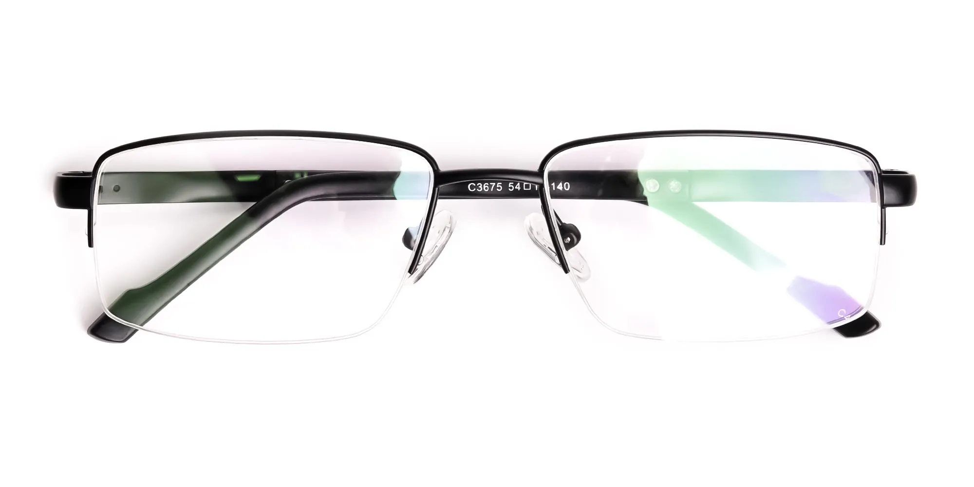 simple black half rim rectangular glasses frames -2