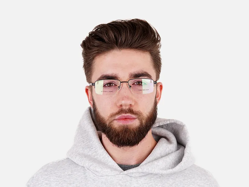 simple black half rim rectangular glasses frames -2