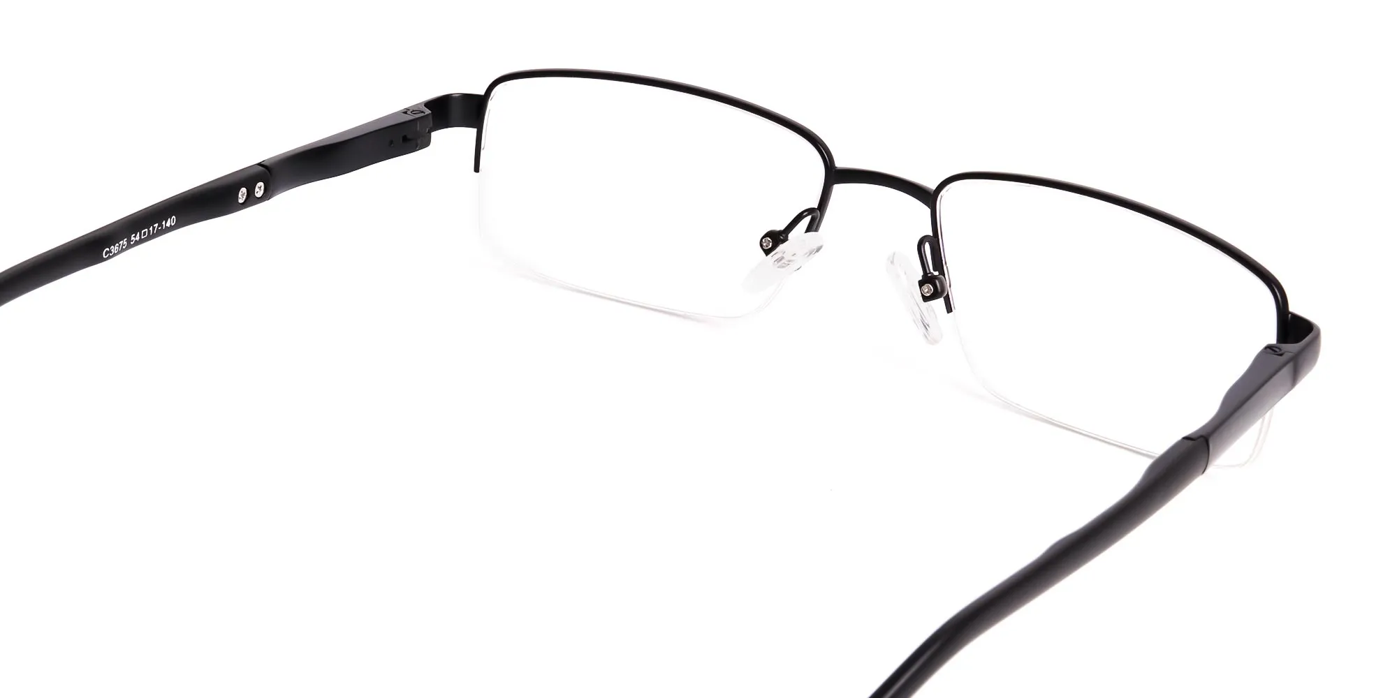 simple black half rim rectangular glasses frames -2