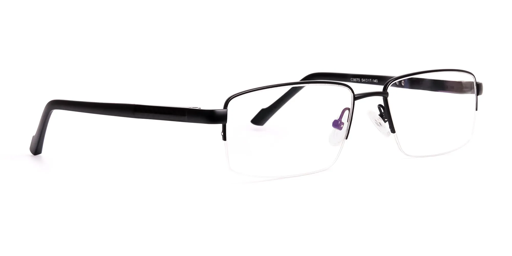 simple black half rim rectangular glasses frames -2