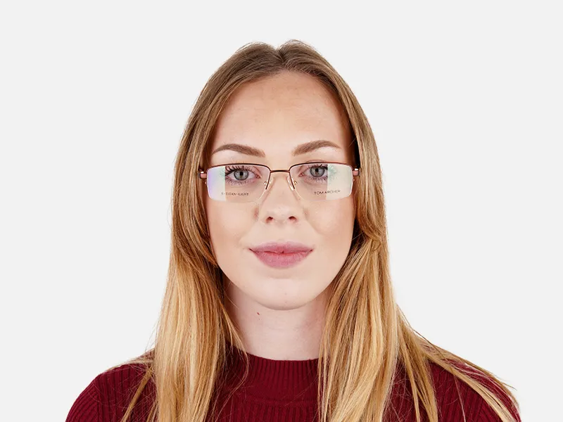 brown rectangular half rim rectangular glasses frames -2