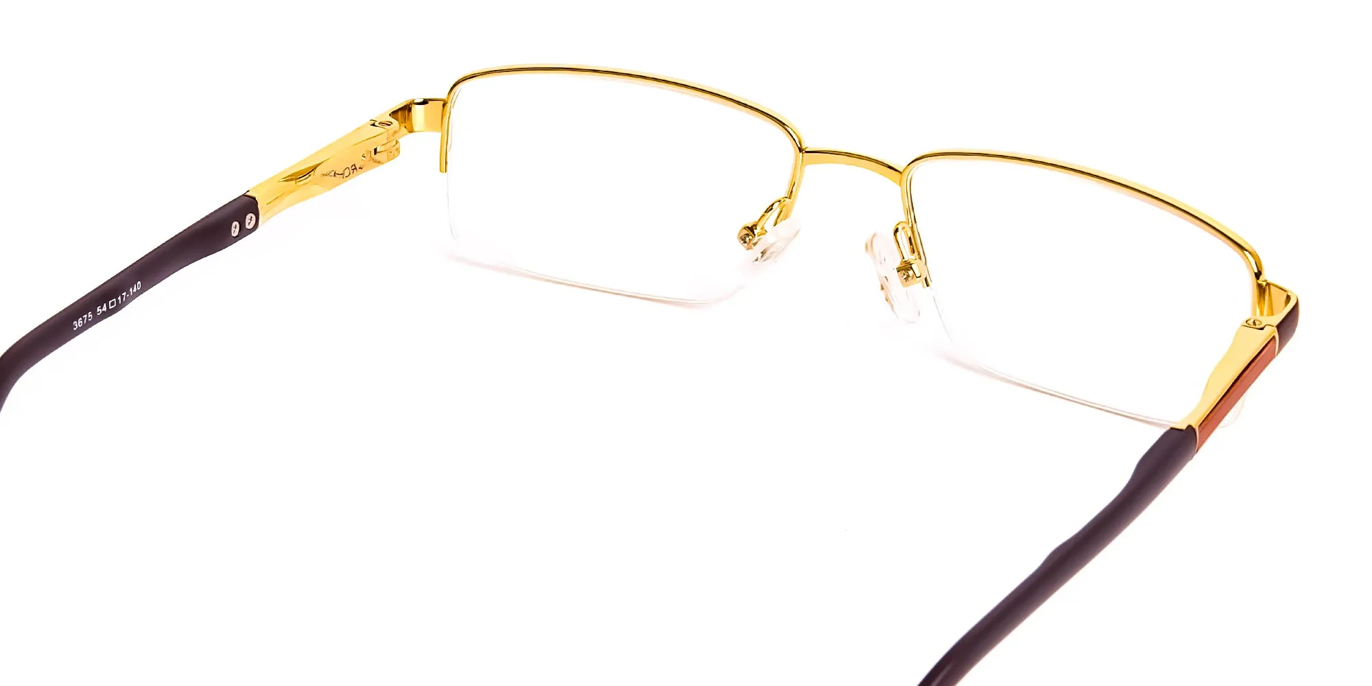 brown rectangular half rim rectangular glasses frames -2