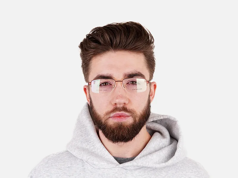 brown rectangular half rim rectangular glasses frames -2