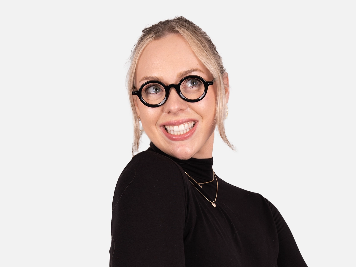 Small Round Black Glasses-54