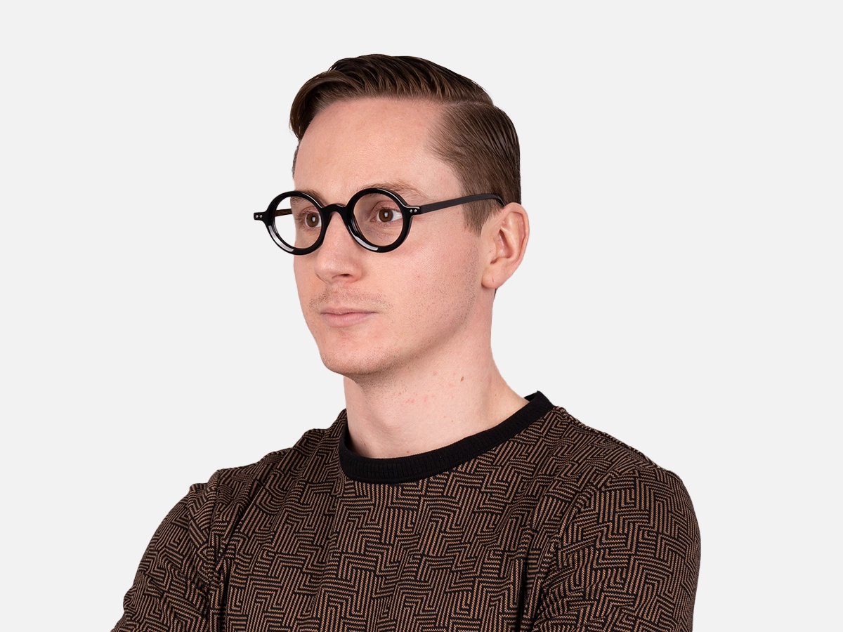 Small Round Black Glasses-45