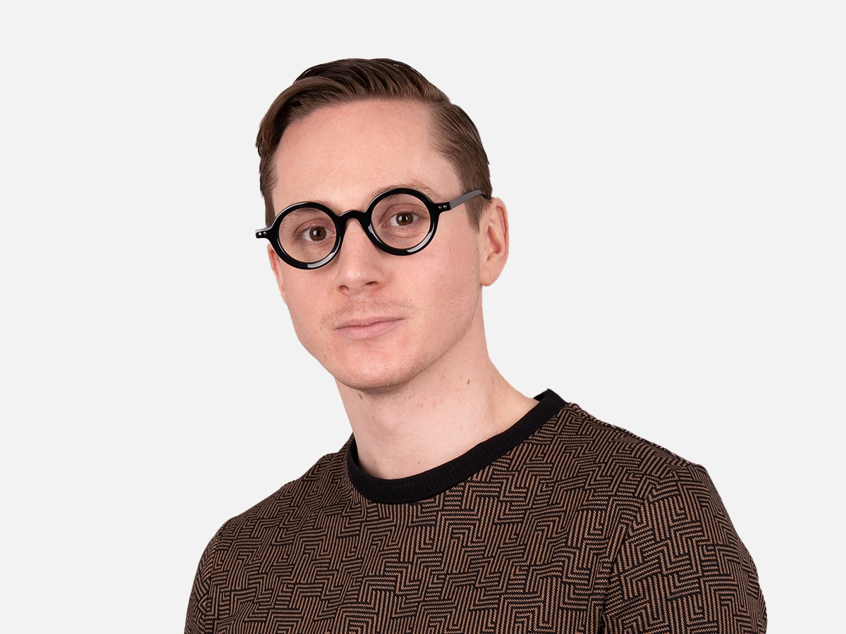 Small Round Black Glasses-43
