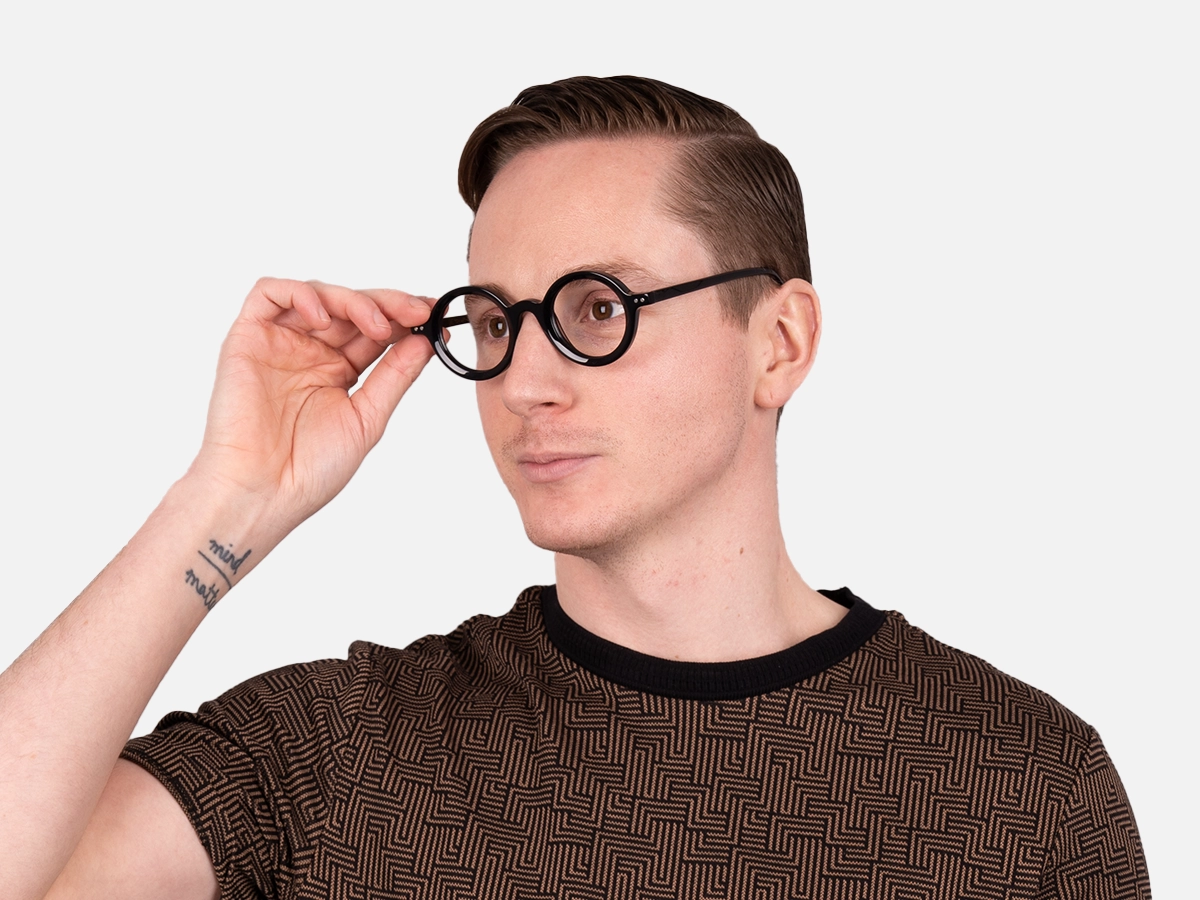 Small Round Black Glasses-42