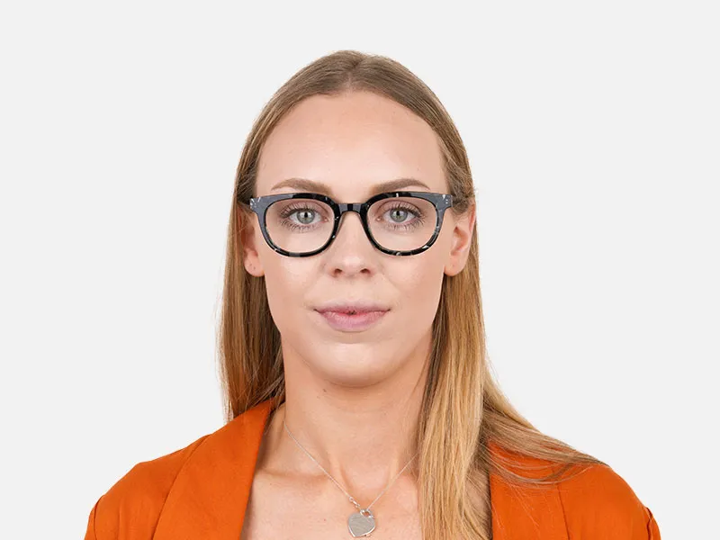 Hipster Tortoise Turquoise Green Square Frame Glasses - 2