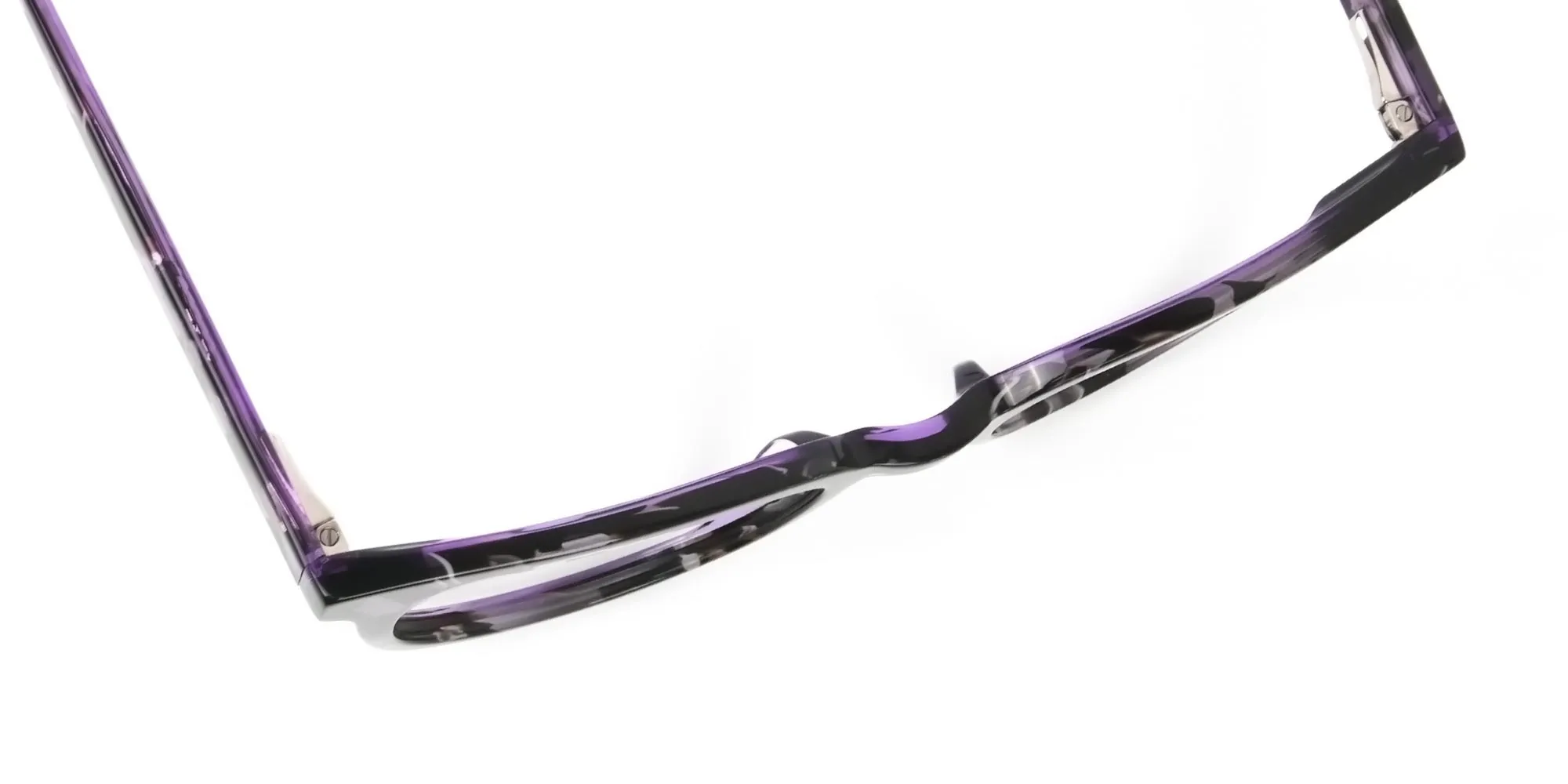 Hipster Thick Frame Tortoise Pastel Purple Glasses For Women - 2