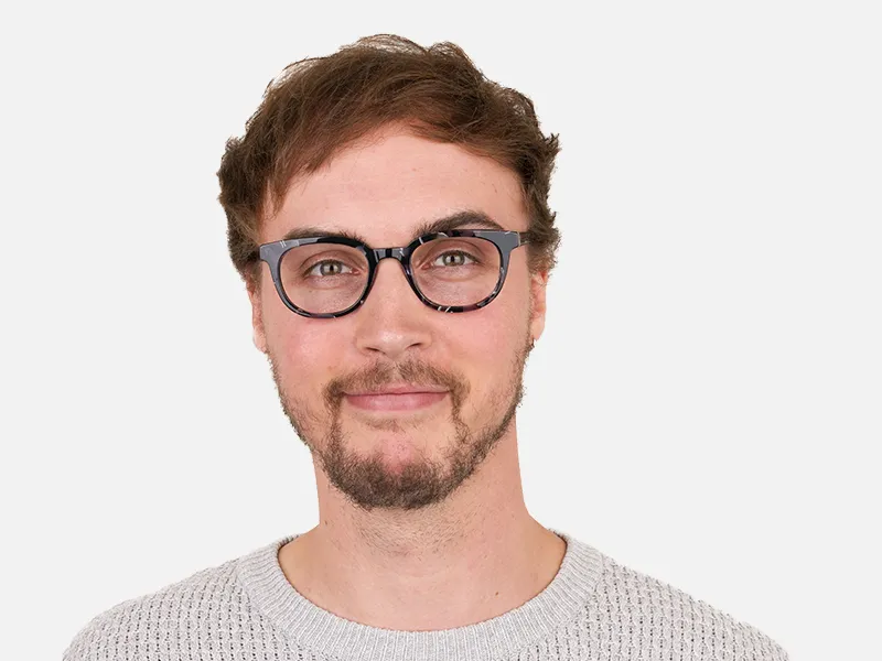 Hipster Thick Frame Tortoise Pastel Purple Glasses For Women - 2