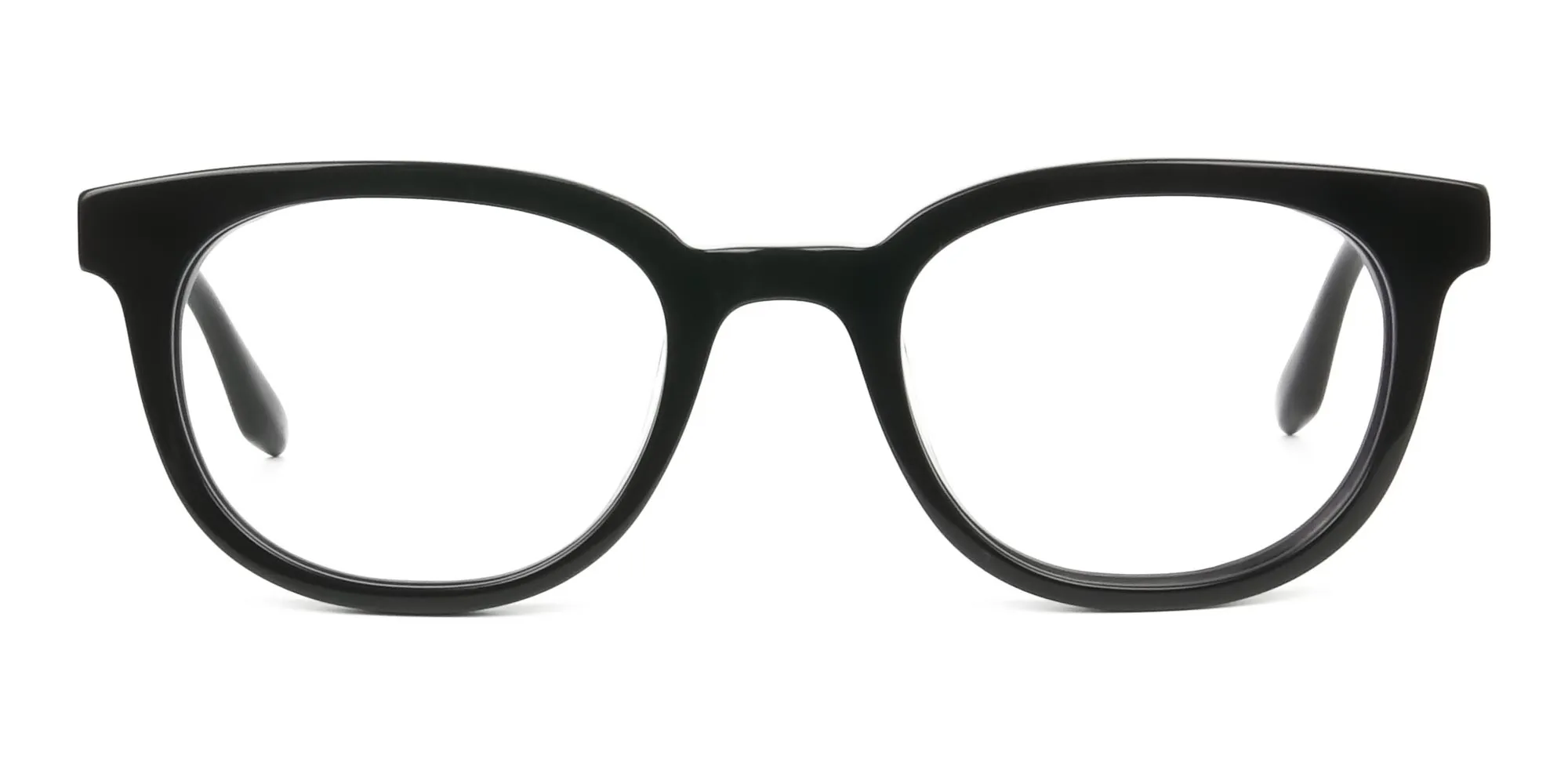 Black Vintage Horn Glasses in Square - 2