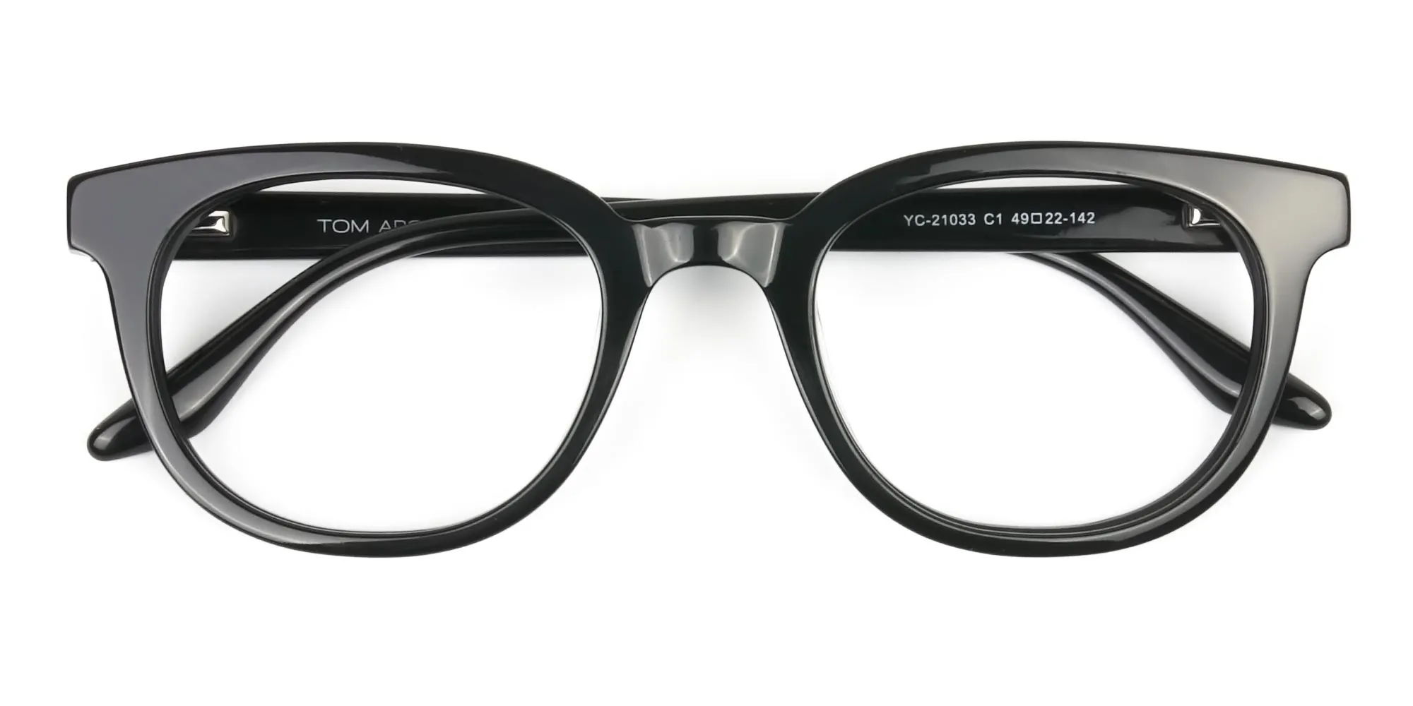 Black Vintage Horn Glasses in Square - 2