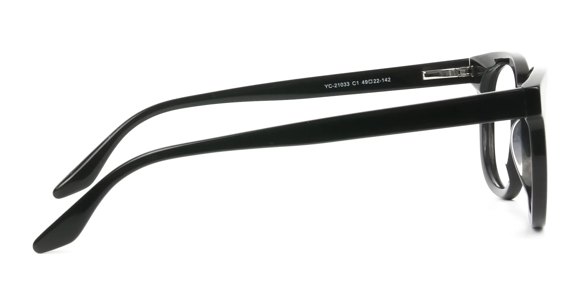 Black Vintage Horn Glasses in Square - 2