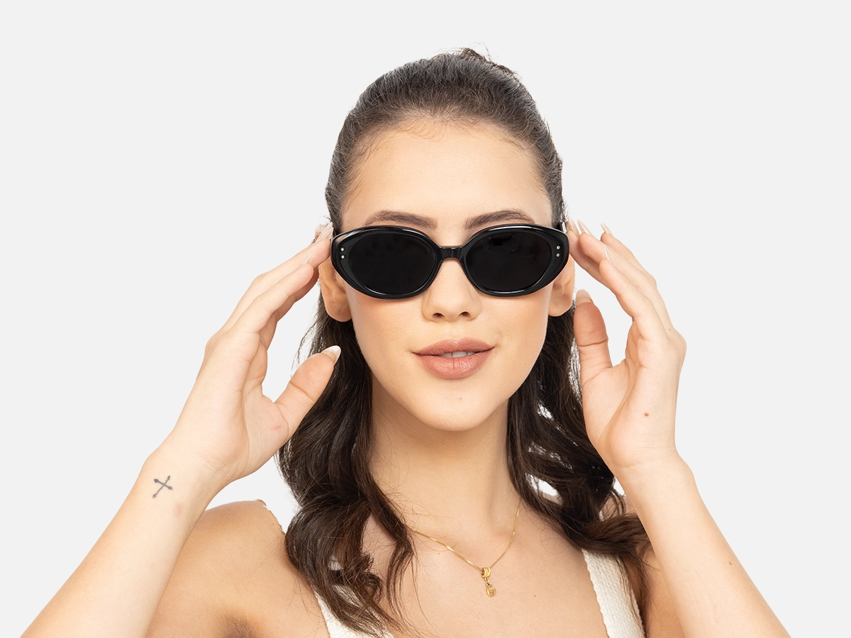 Black Oval Sunglasses-54