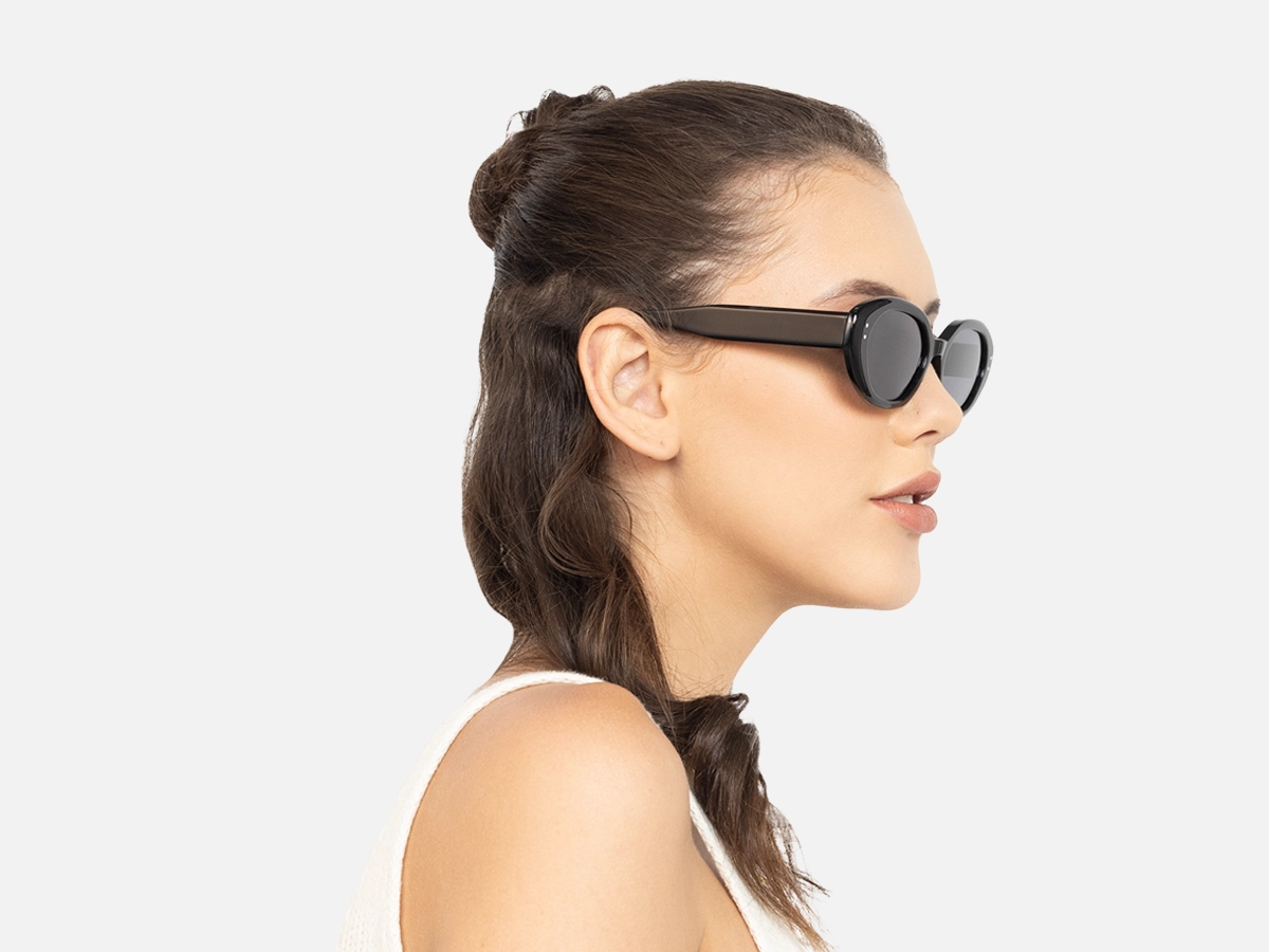 Black Oval Sunglasses-52