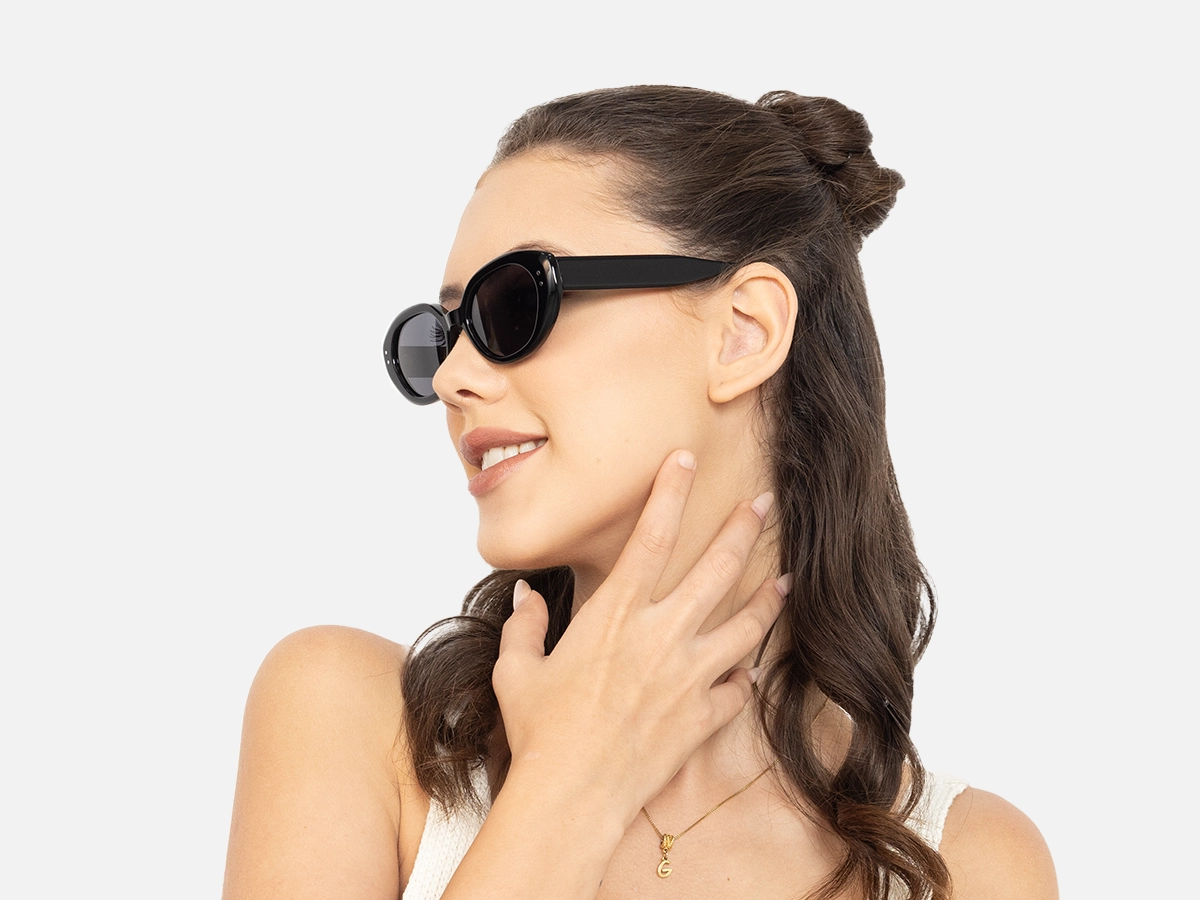 Black Oval Sunglasses-53