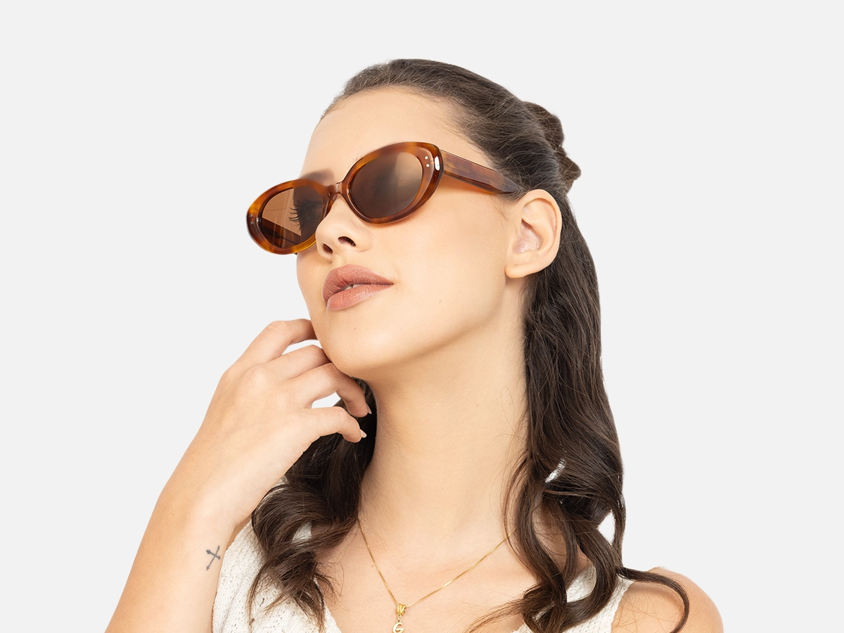 Brown Oval Sunglasses-55