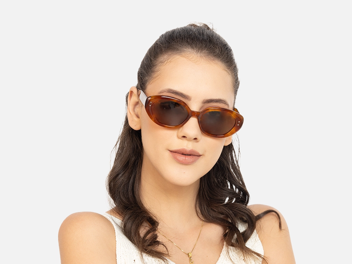 Brown Oval Sunglasses-54