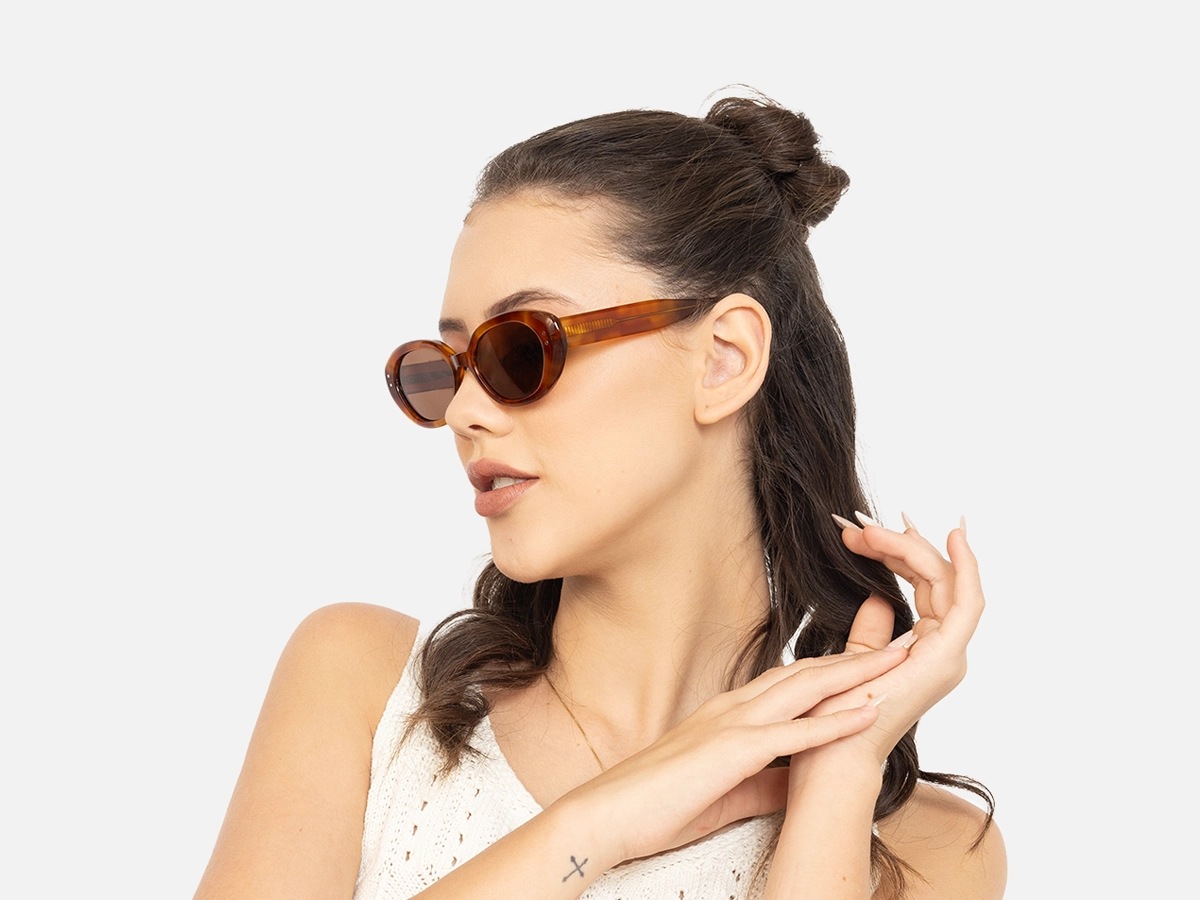 Brown Oval Sunglasses-53