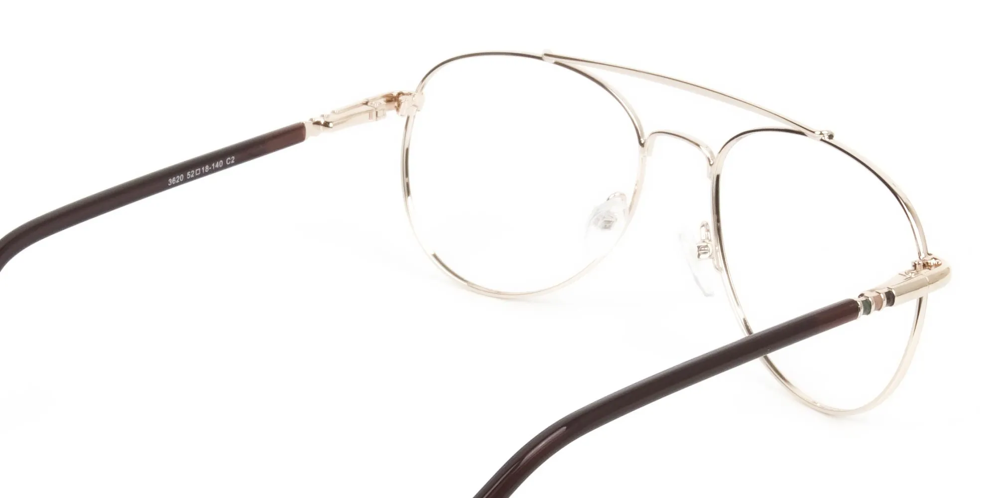 Pilot Dark Brown Gold Fine Metal Glasses - 2