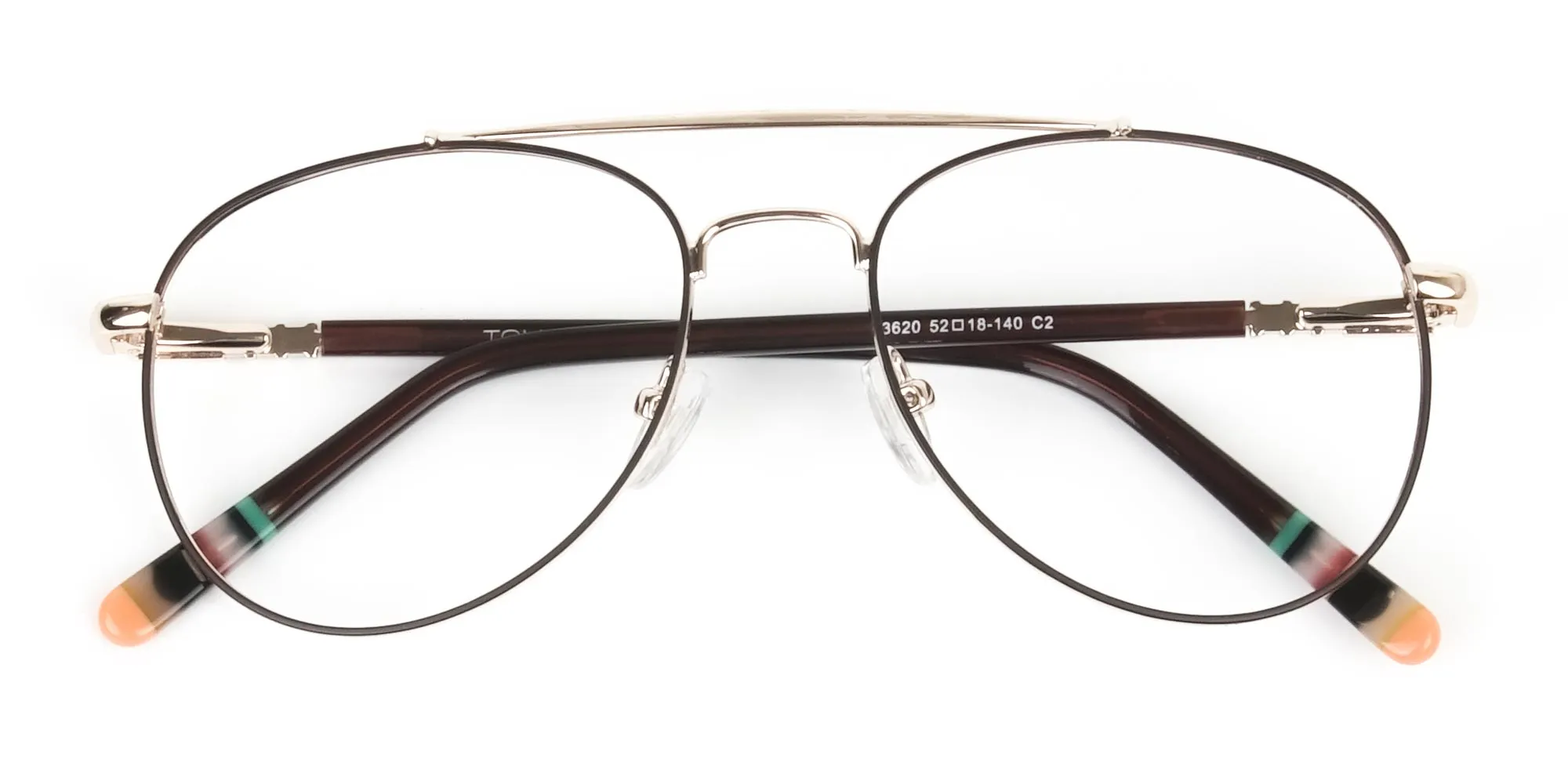 Pilot Dark Brown Gold Fine Metal Glasses - 2
