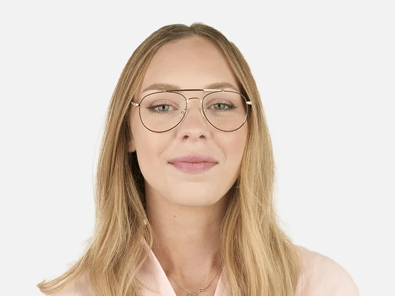 Pilot Dark Brown Gold Fine Metal Glasses - 2